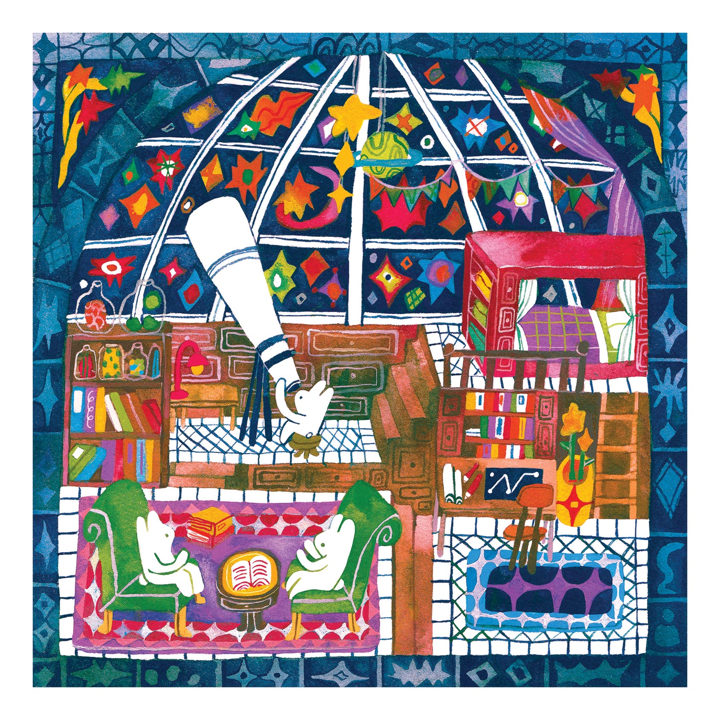 The Astronomer's Room' Art Print ~8x8