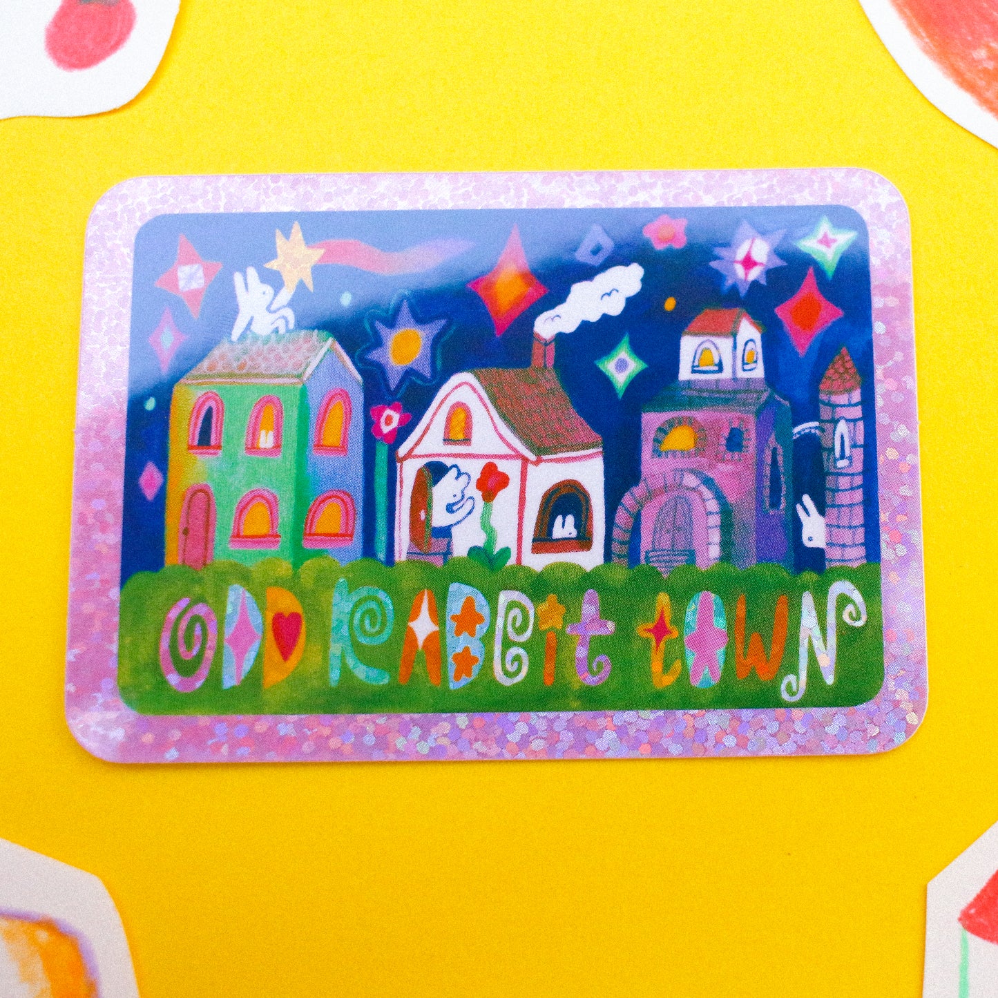 Odd Rabbit Town 'Odd Rabbit Town' ~ Glitter Vinyl Sticker