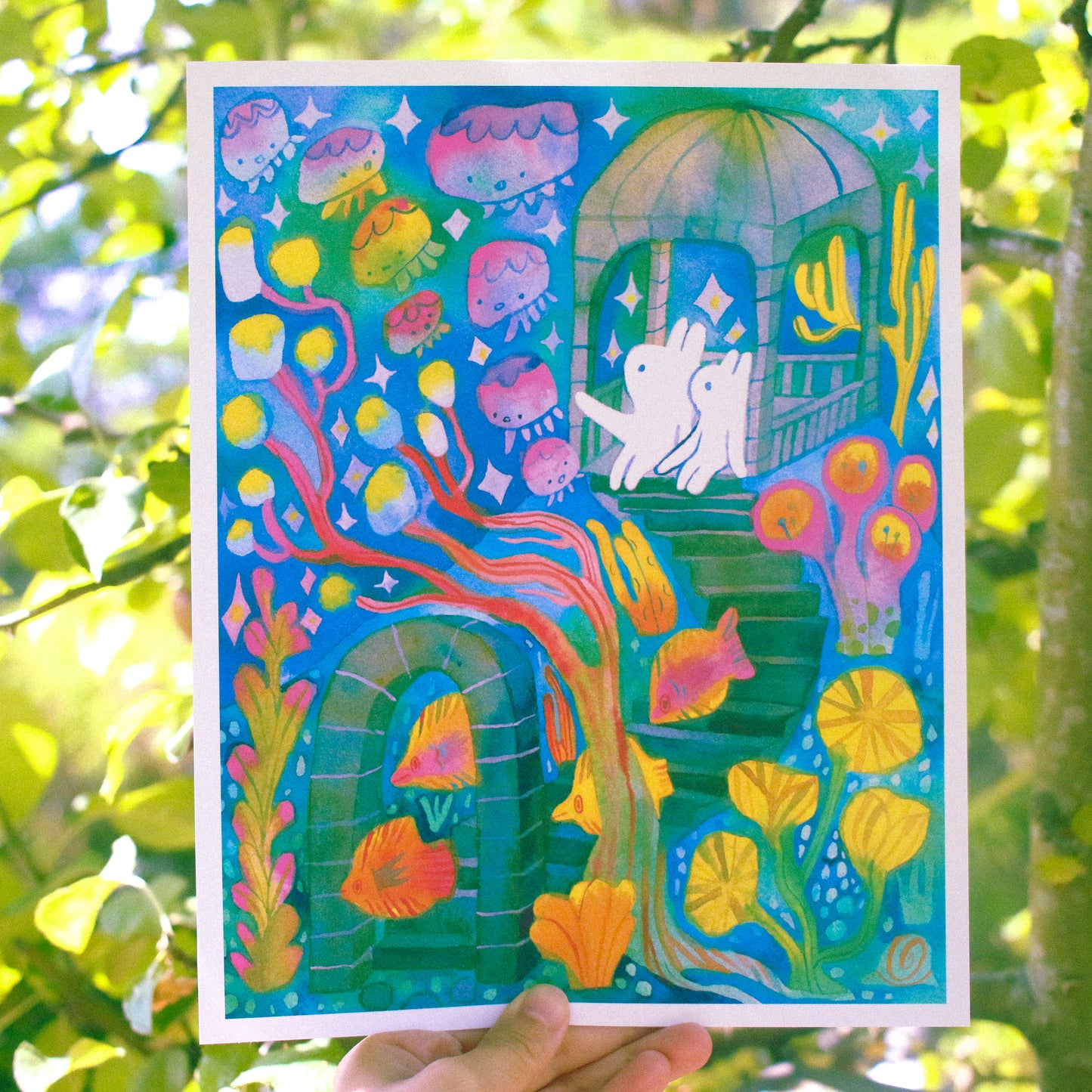 'Underwater Secret Garden' Art Print ~ 8x10
