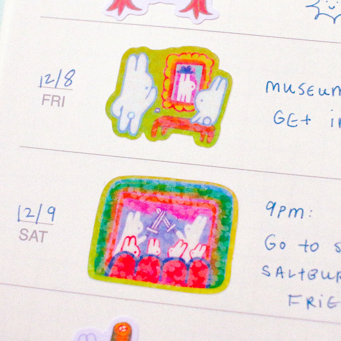 'Let's Have a Fun Day' A6 Glitter Transparent Sticker Sheet