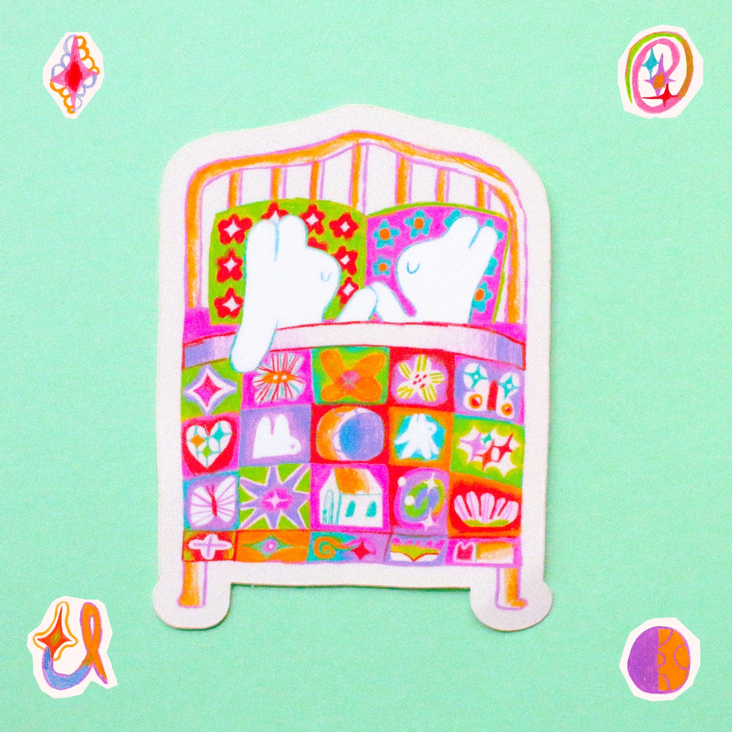 'A Bed for Two' Vinyl Sticker