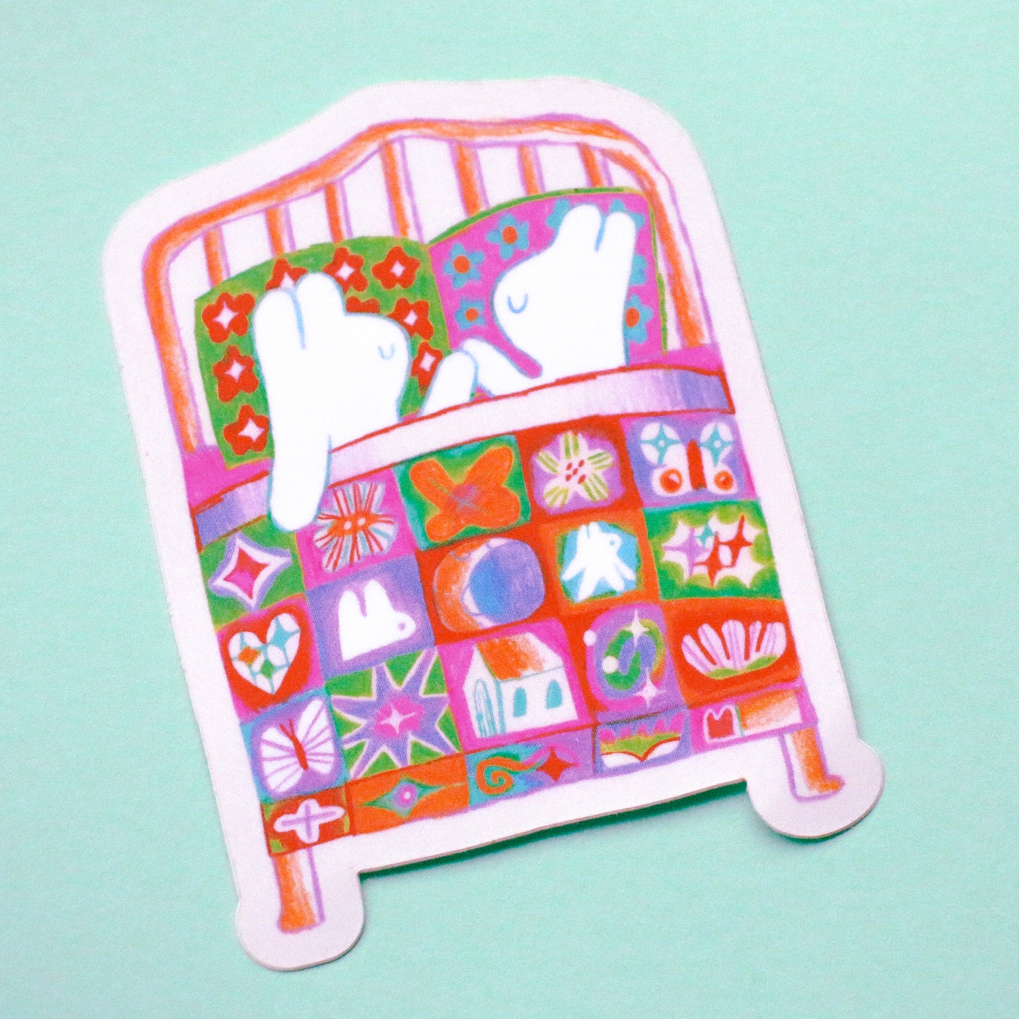 'A Bed for Two' Vinyl Sticker