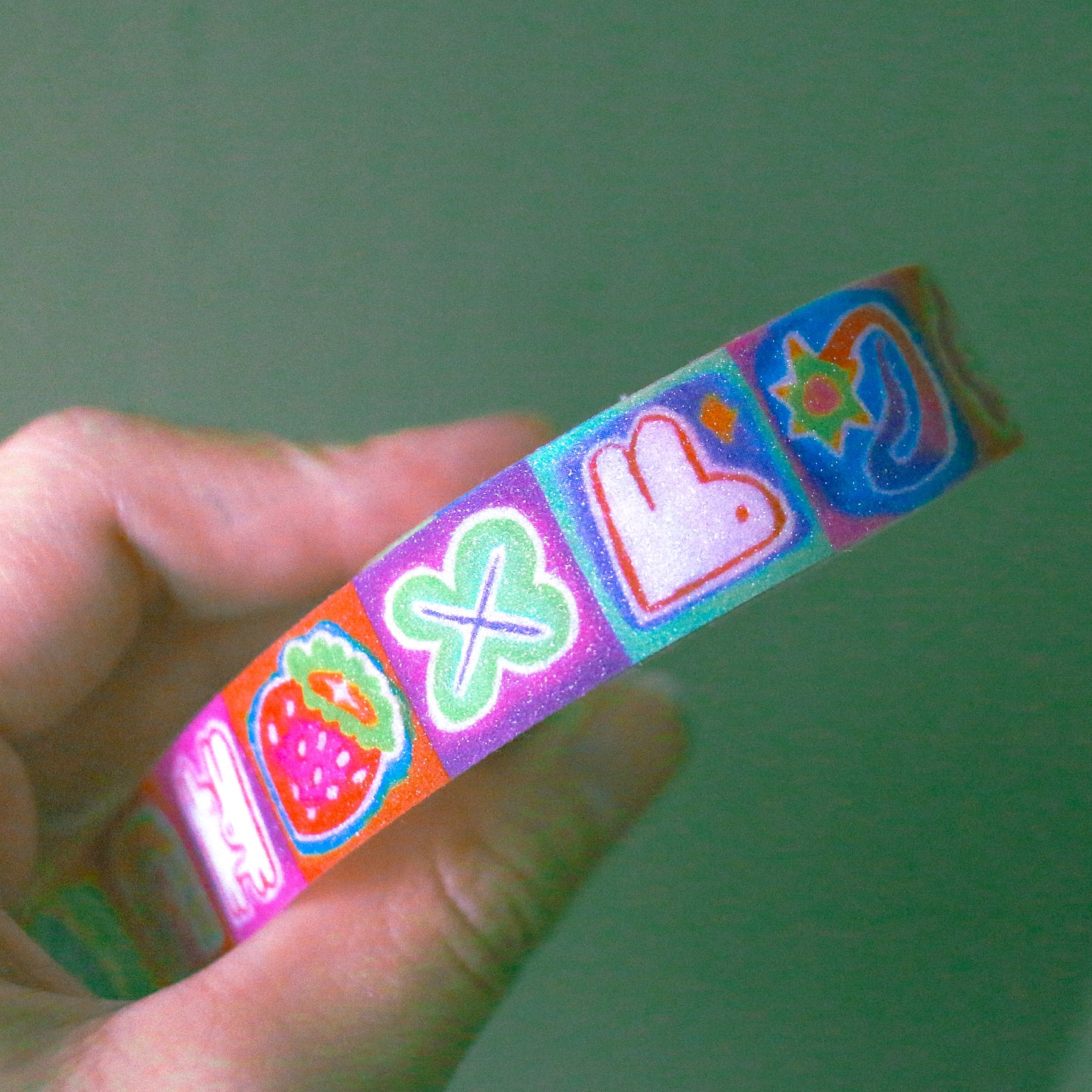 'Odd Rabbit Motifs' Glitter Washi Tape