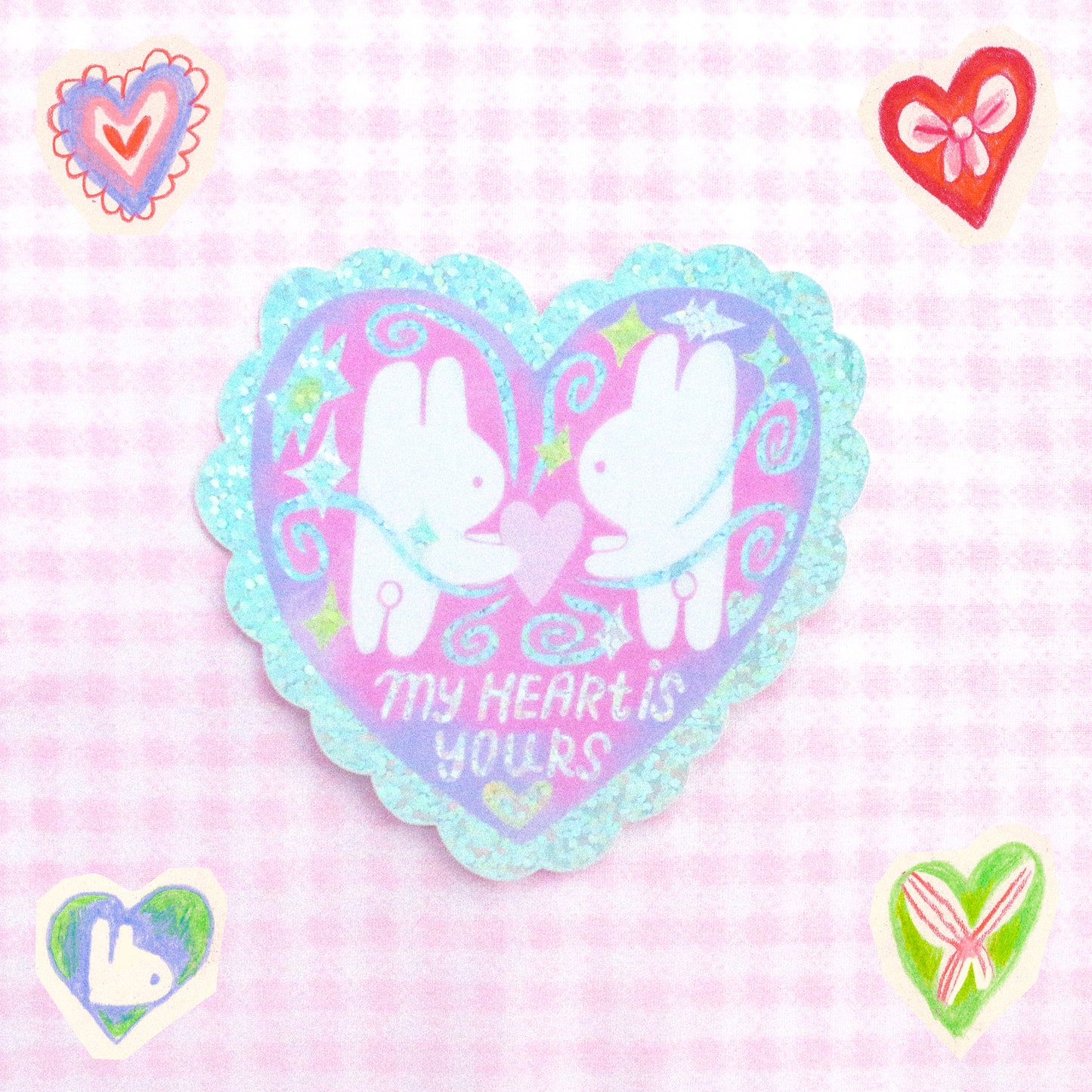 'My Heart is Yours' Glitter Vinyl Sticker