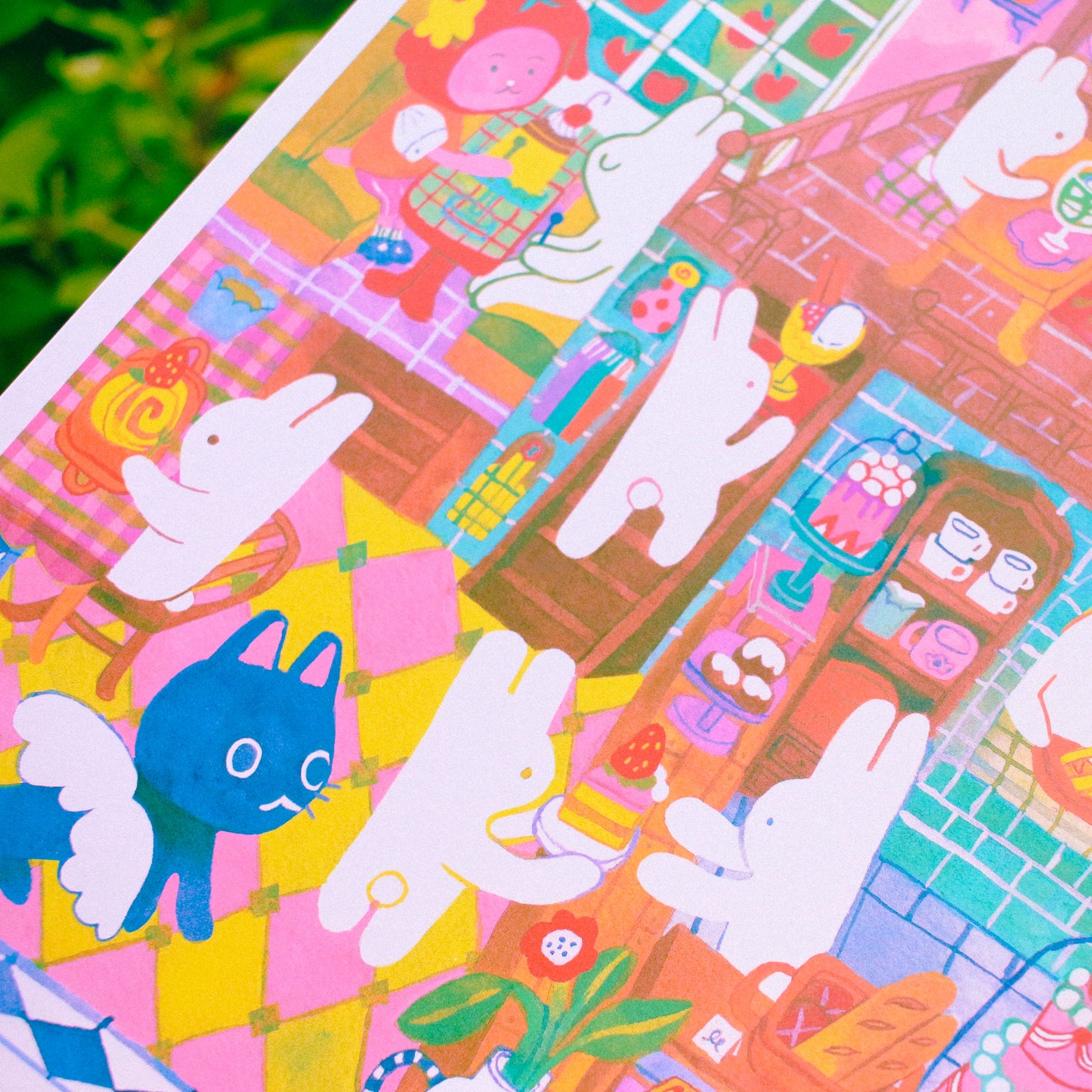 'Odd Rabbits' Cafe' Art Print ~ 8x10