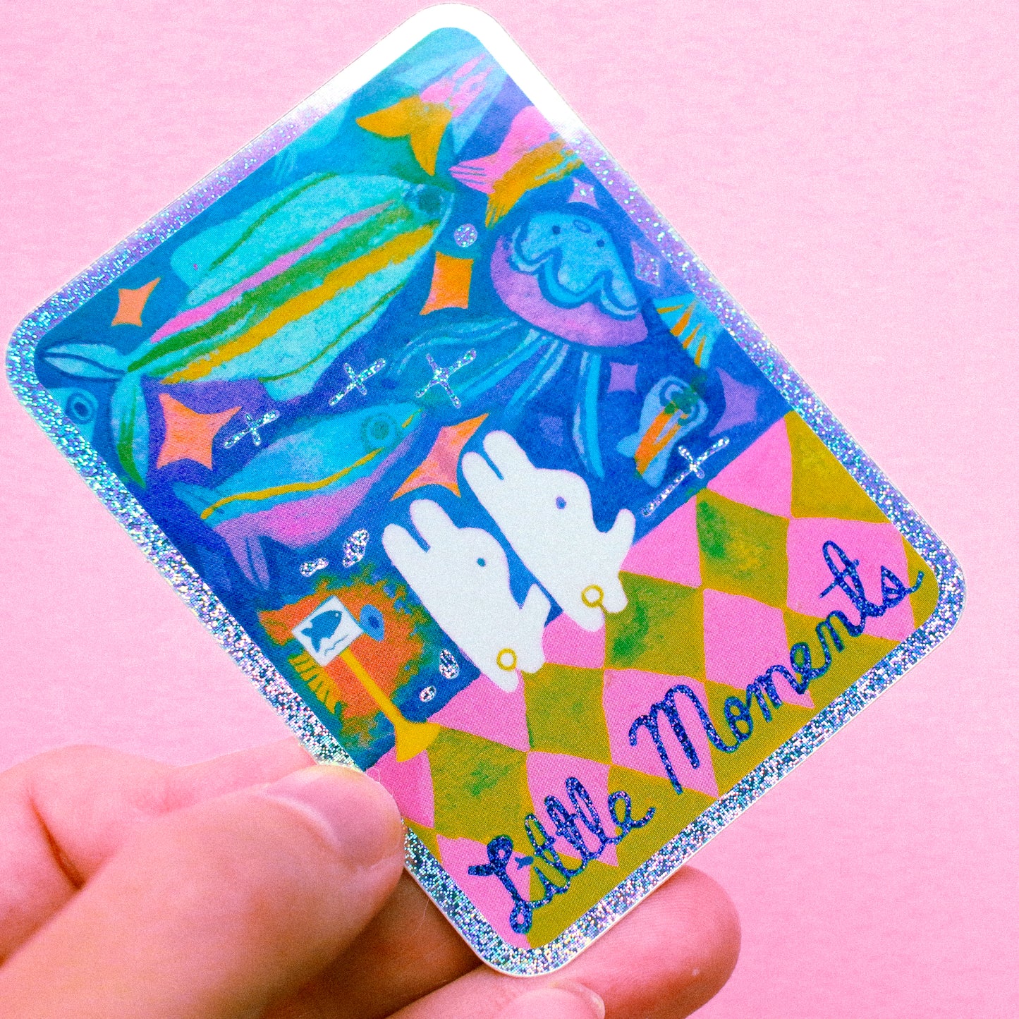 'Little Moments' Glitter Vinyl Sticker