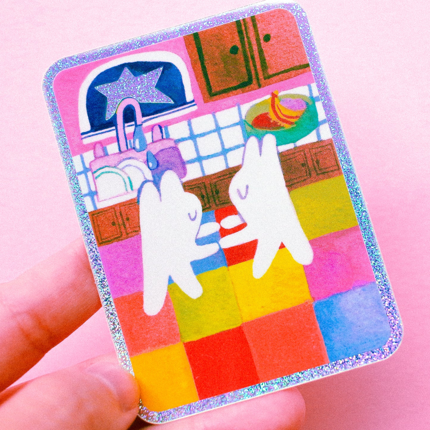 'Dancing in the Kitchen' Glitter Vinyl Sticker