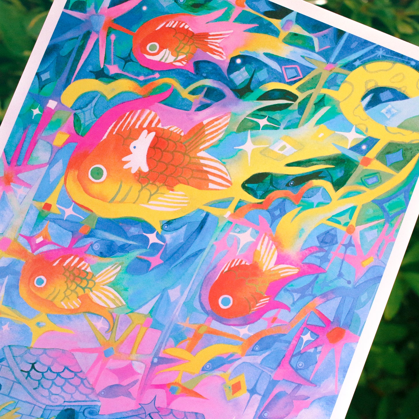 'Goldfish Shooting Star' Art Print ~ 8x10