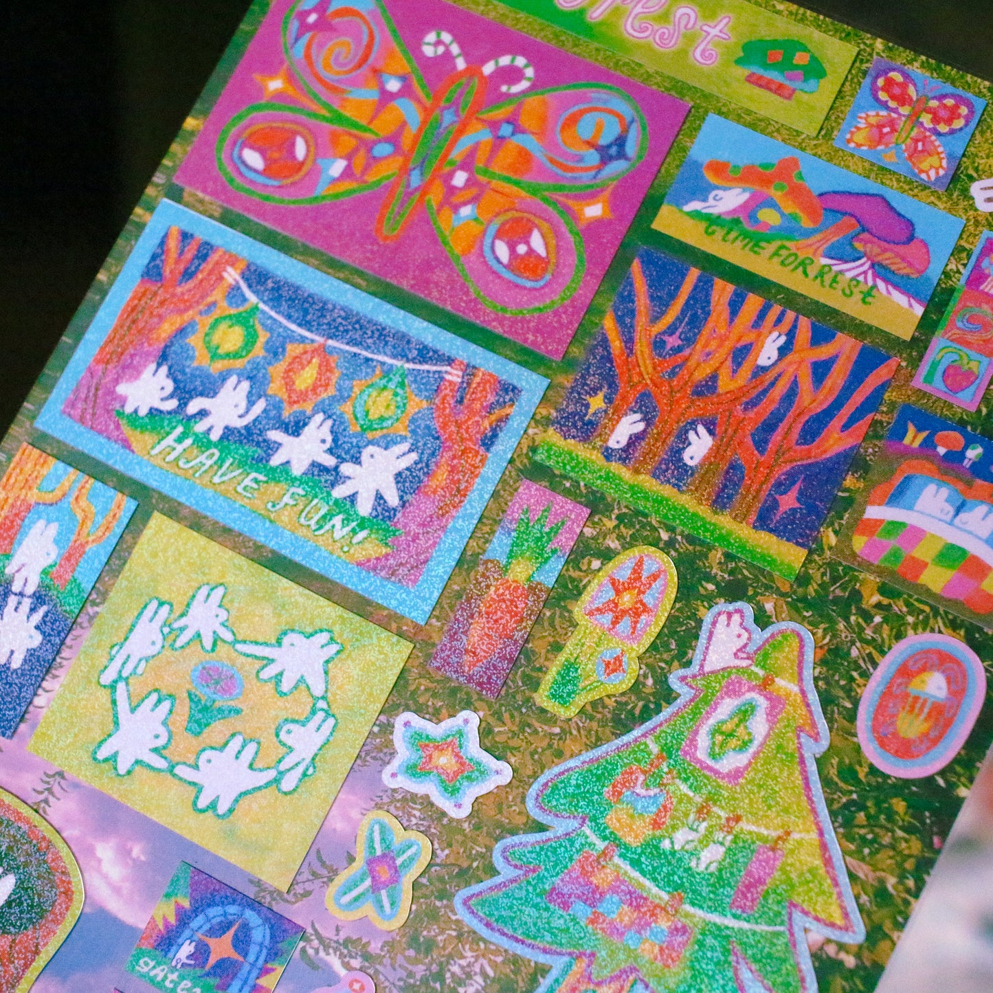 'Magic Forest' A6 Glitter Sticker Sheet