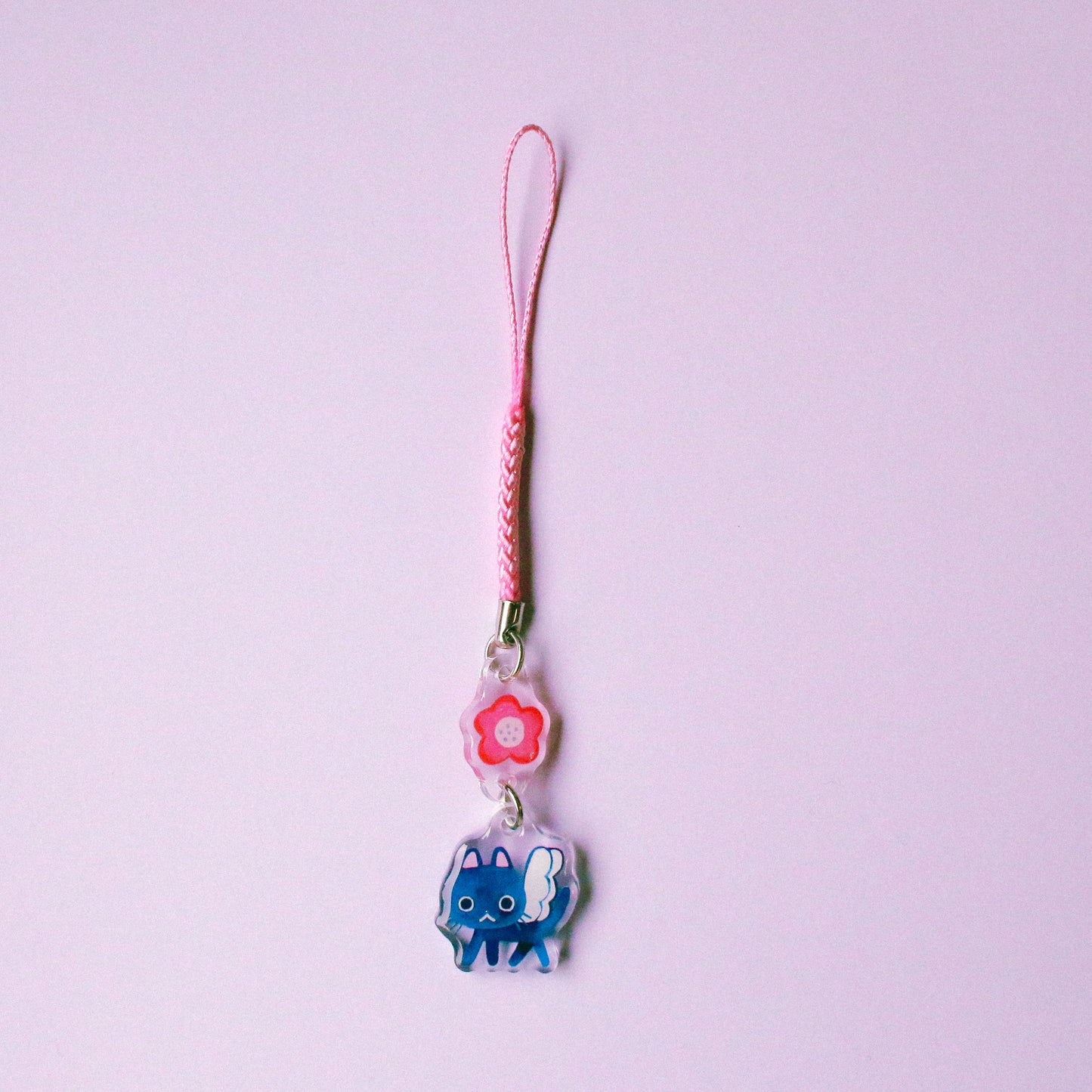 'Maebee & the Pink Flower' Glitter Acrylic Charm