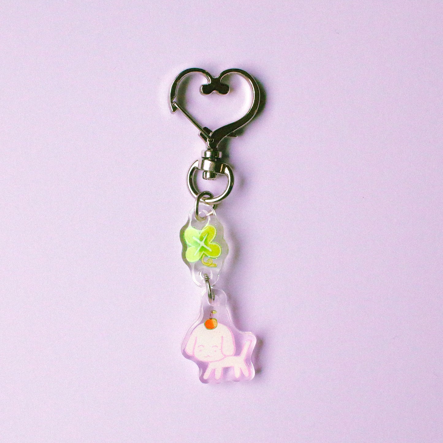 'Mimo & the Lucky Clover' Glitter Acrylic Charm