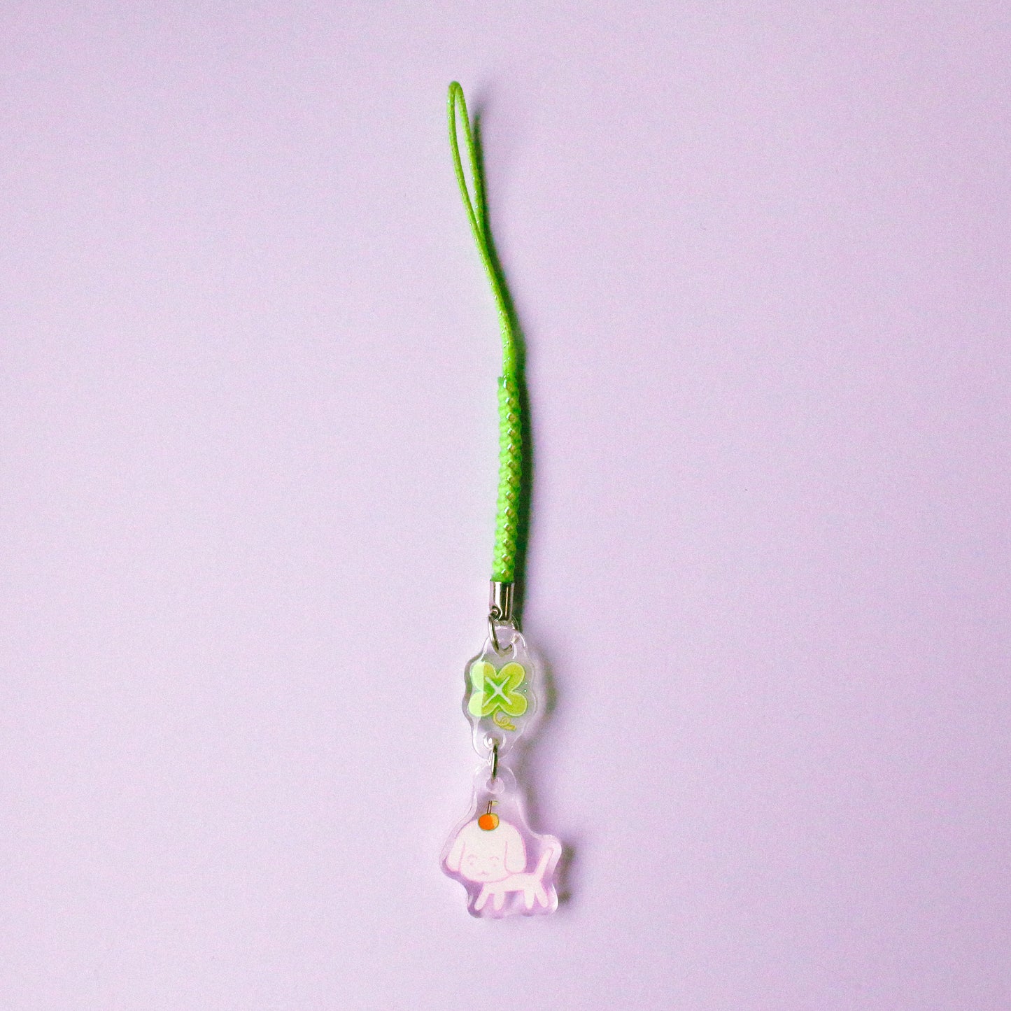 'Mimo & the Lucky Clover' Glitter Acrylic Charm