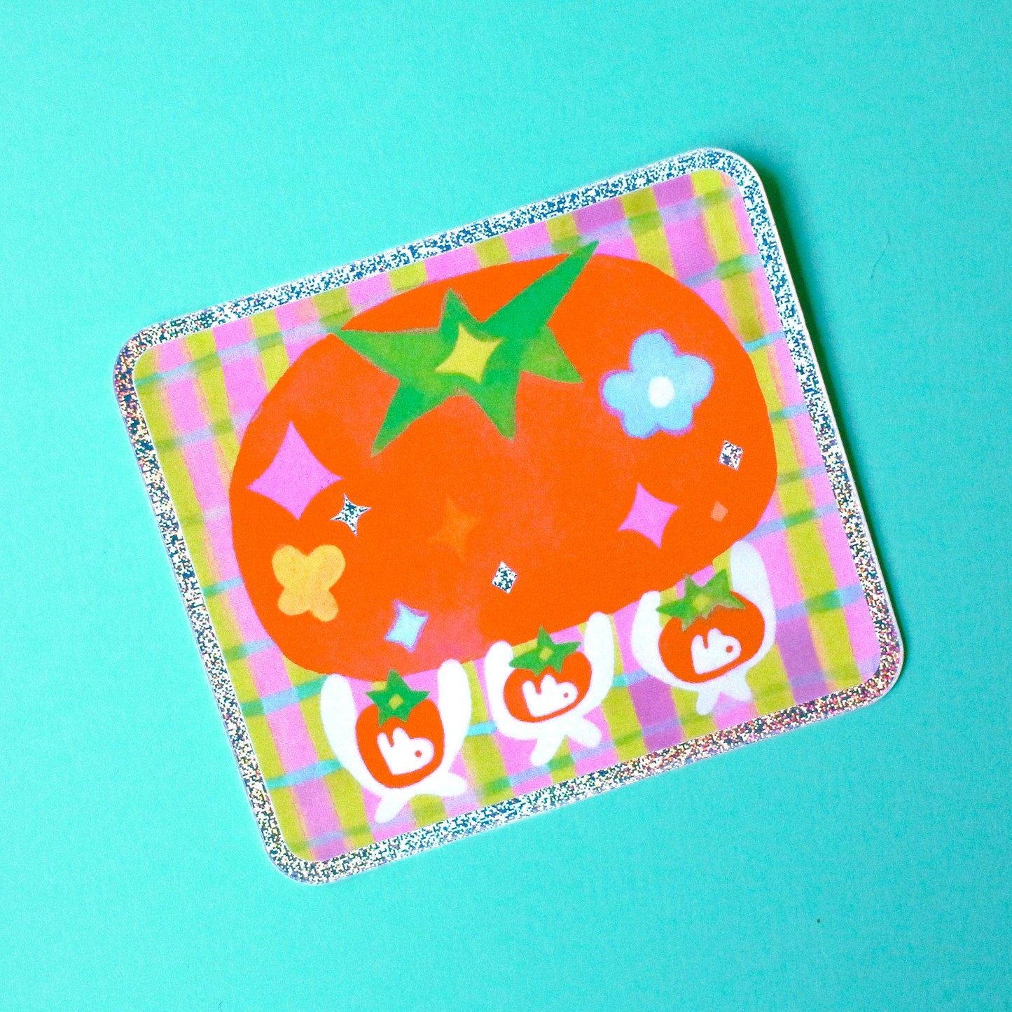 'Tomato Thieves' Glitter Vinyl Sticker