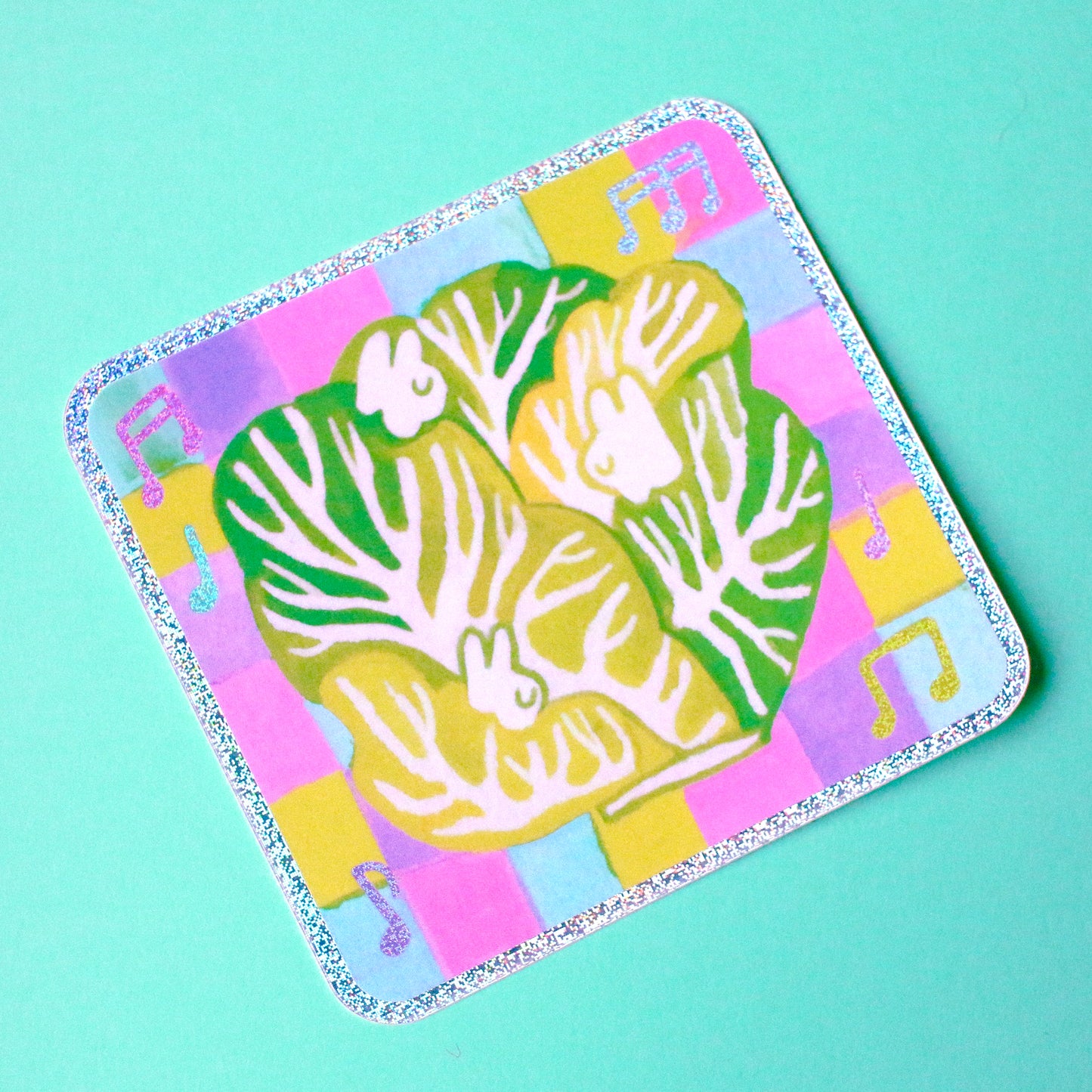 'Cabbage Song' Glitter Vinyl Sticker