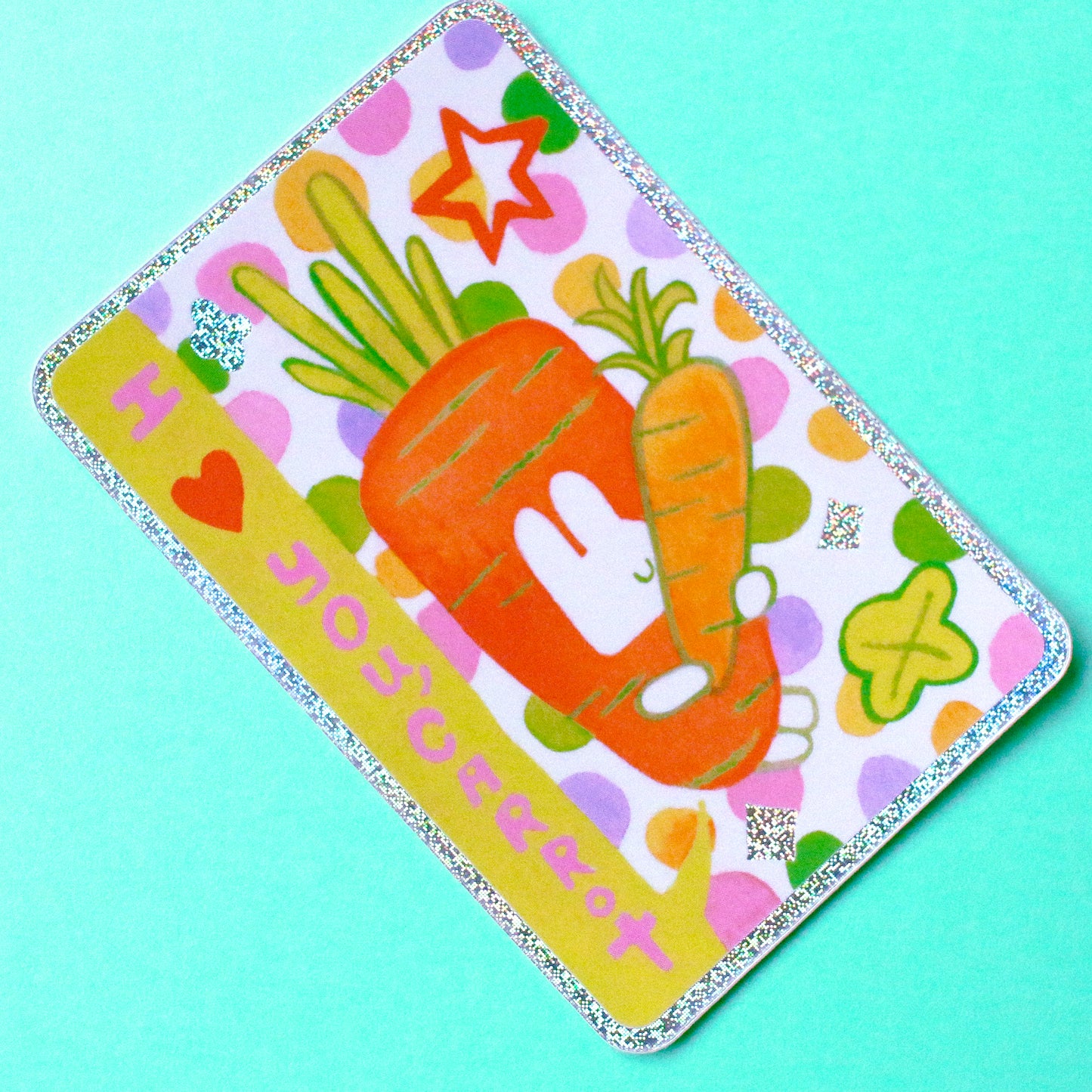 'I Love You, Carrot' Glitter Vinyl Sticker