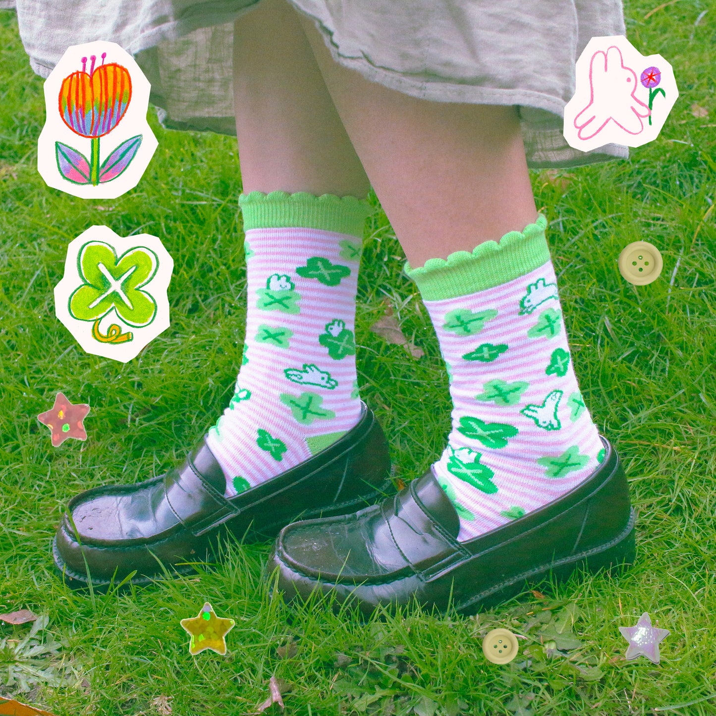 'Lucky Clover' Socks