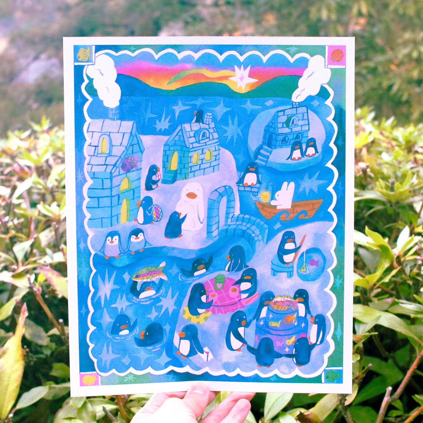 'Land of the Penguins' Art Print ~ 8x10