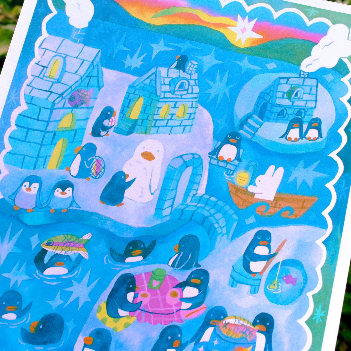 'Land of the Penguins' Art Print ~ 8x10