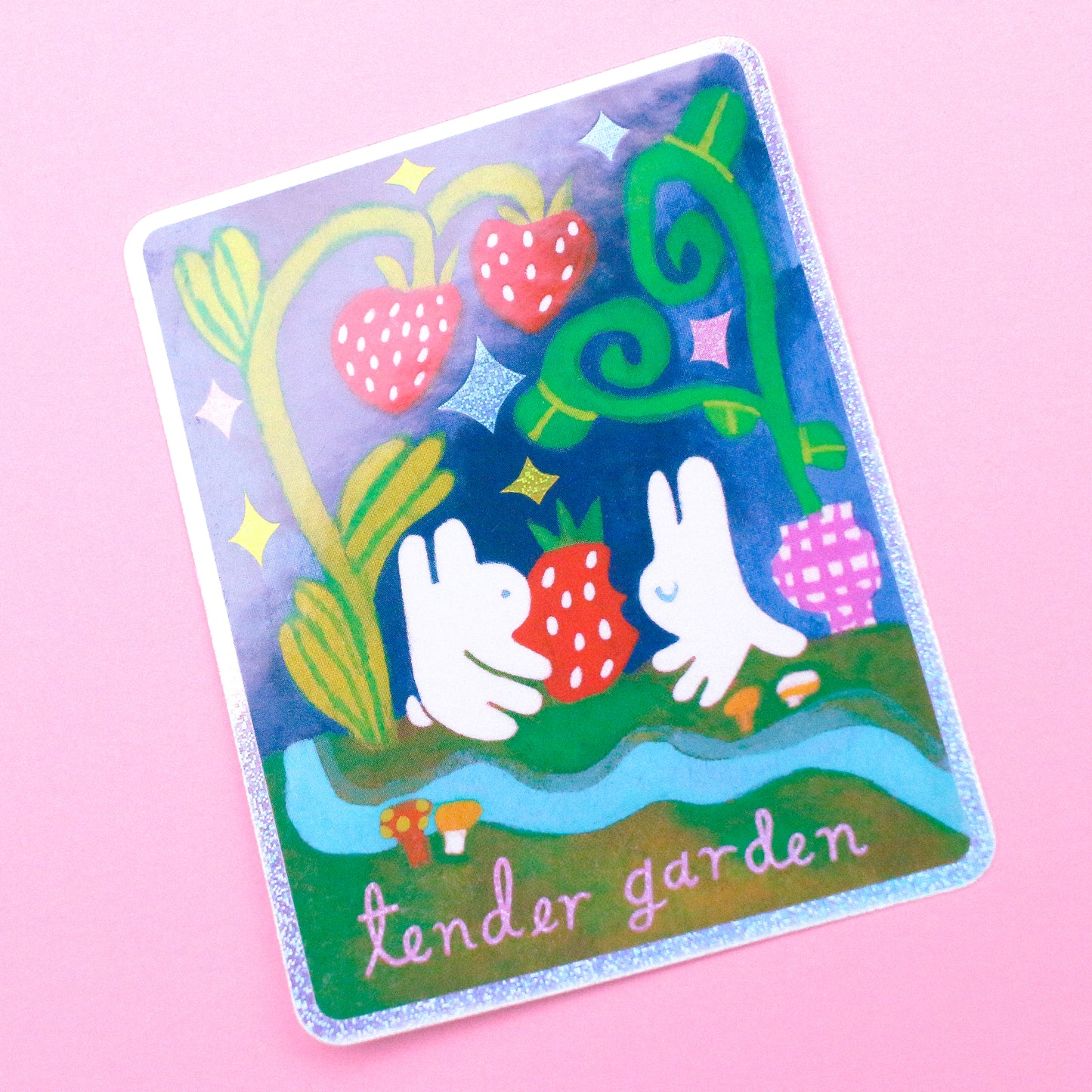 'Tender Garden' Glitter Vinyl Sticker