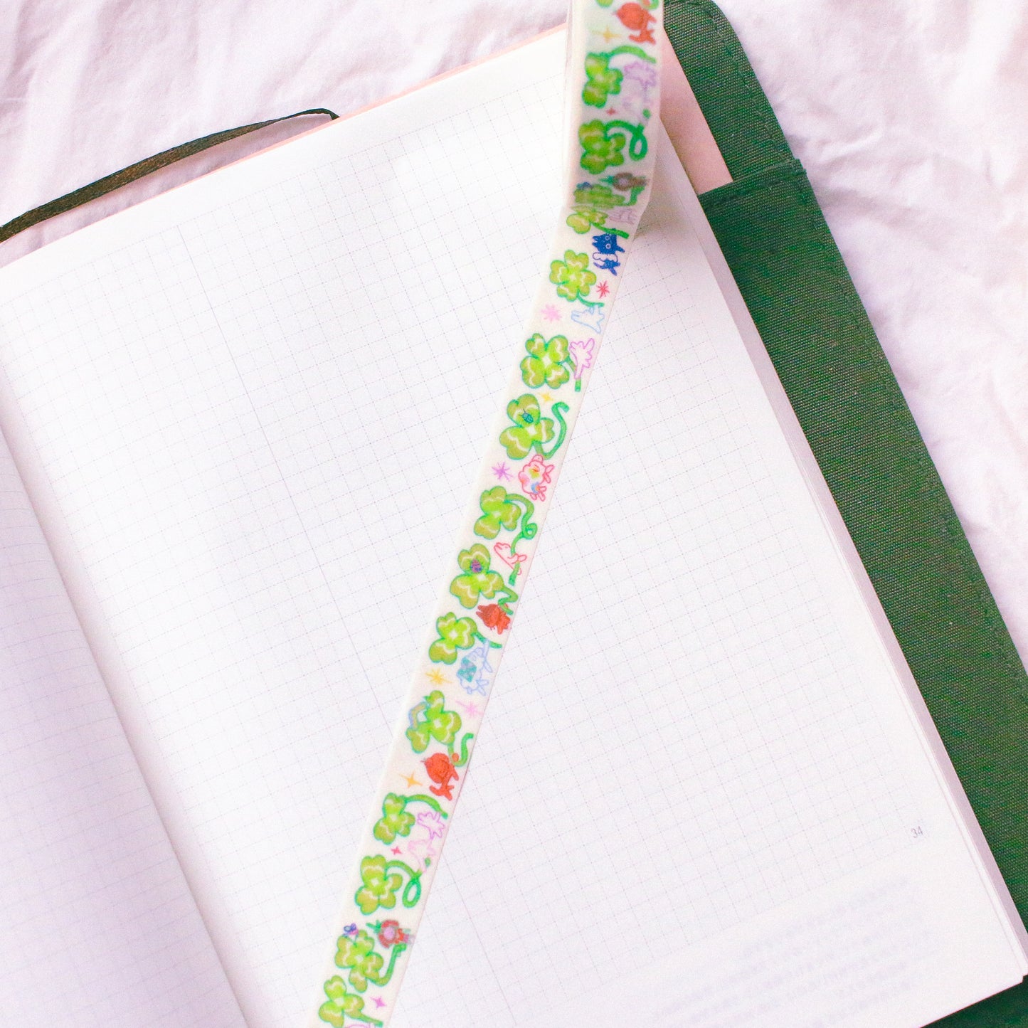 'Clover Parade' Glitter Washi Tape