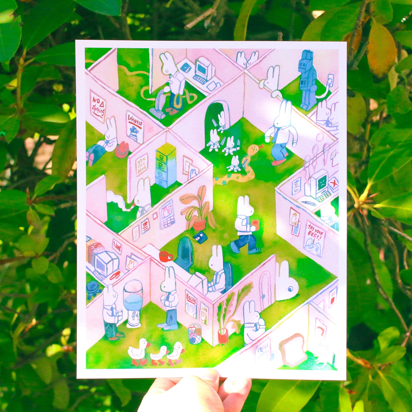 'A Day at the Office' Art Print ~ 8x10