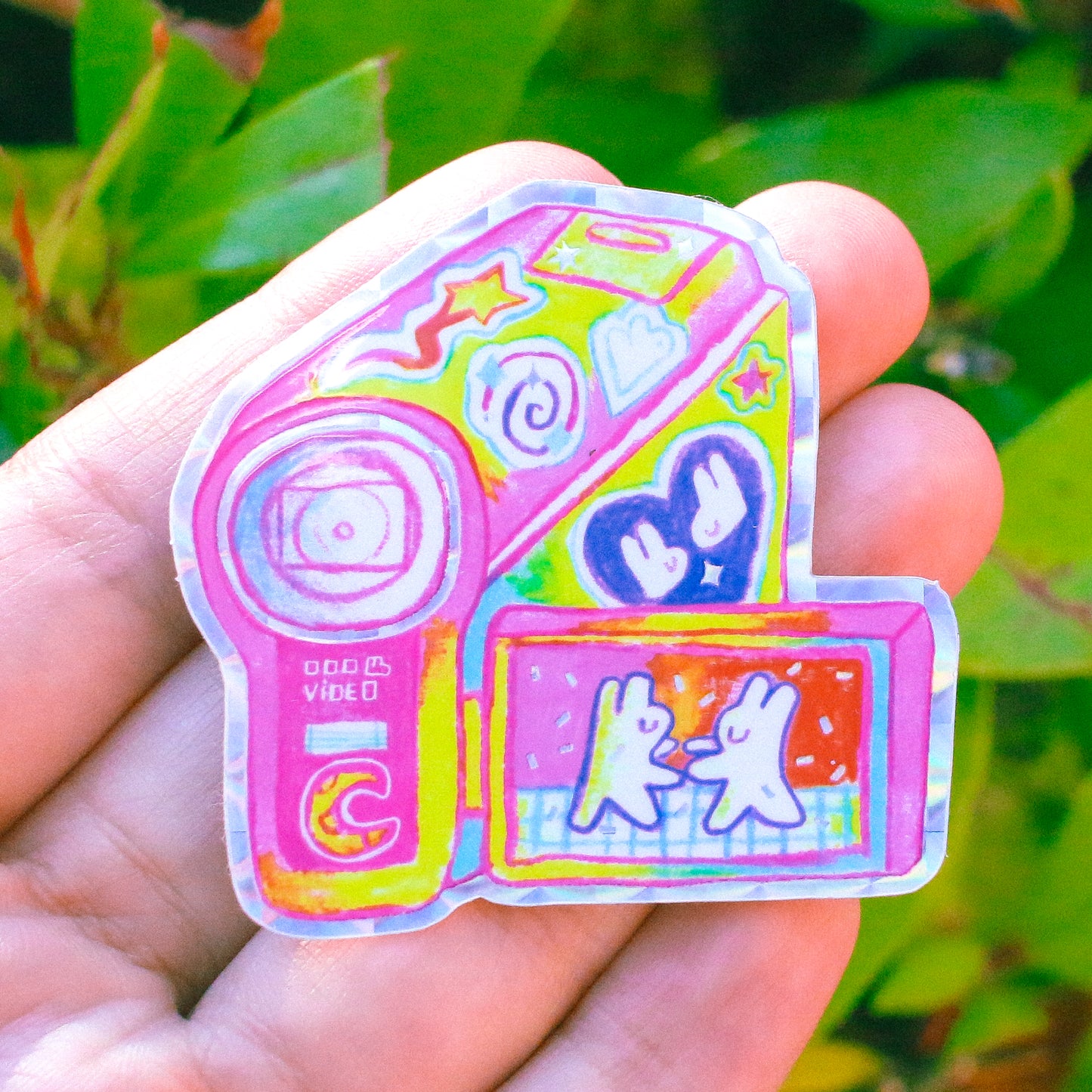 PACK OF 8 ~ Rabbit Retro Tech Small Vinyl Stickers