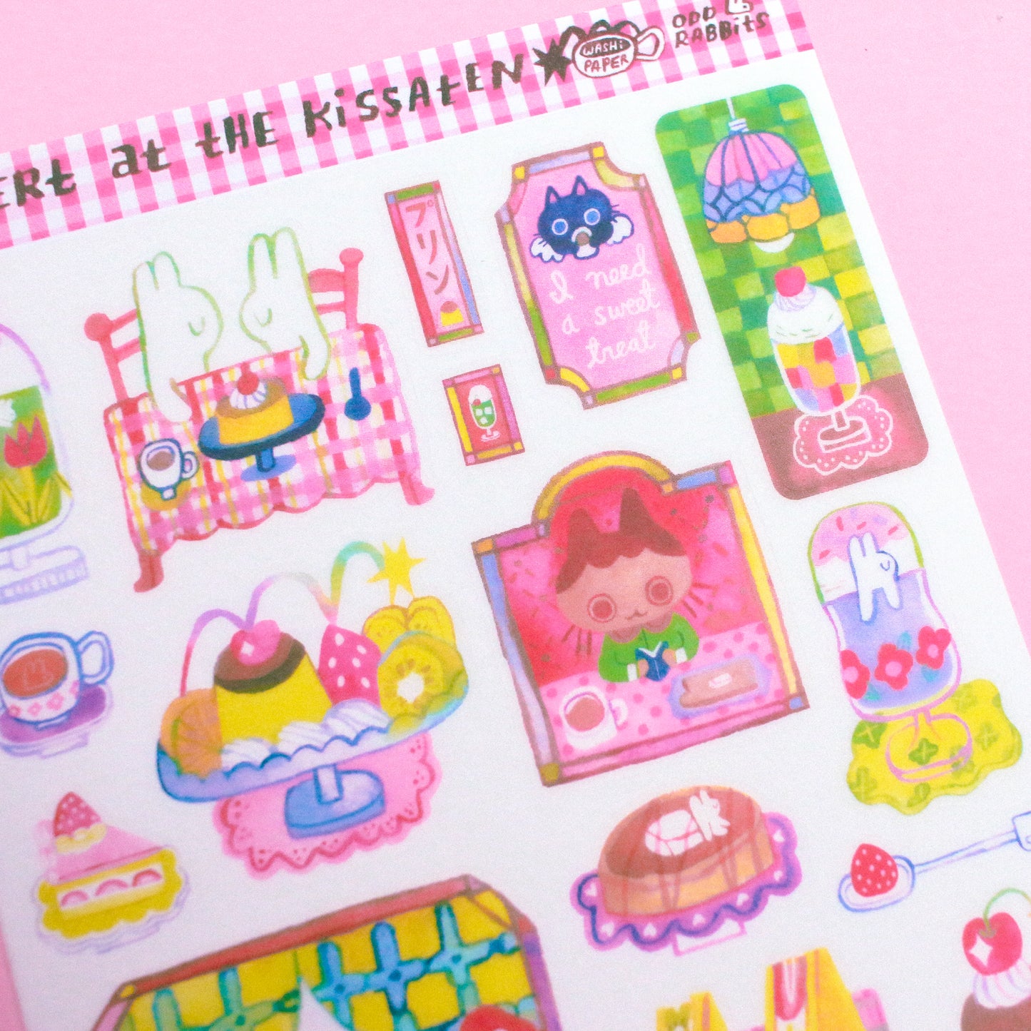 'Dessert at the Kissaten' A6 Washi Sticker Sheet