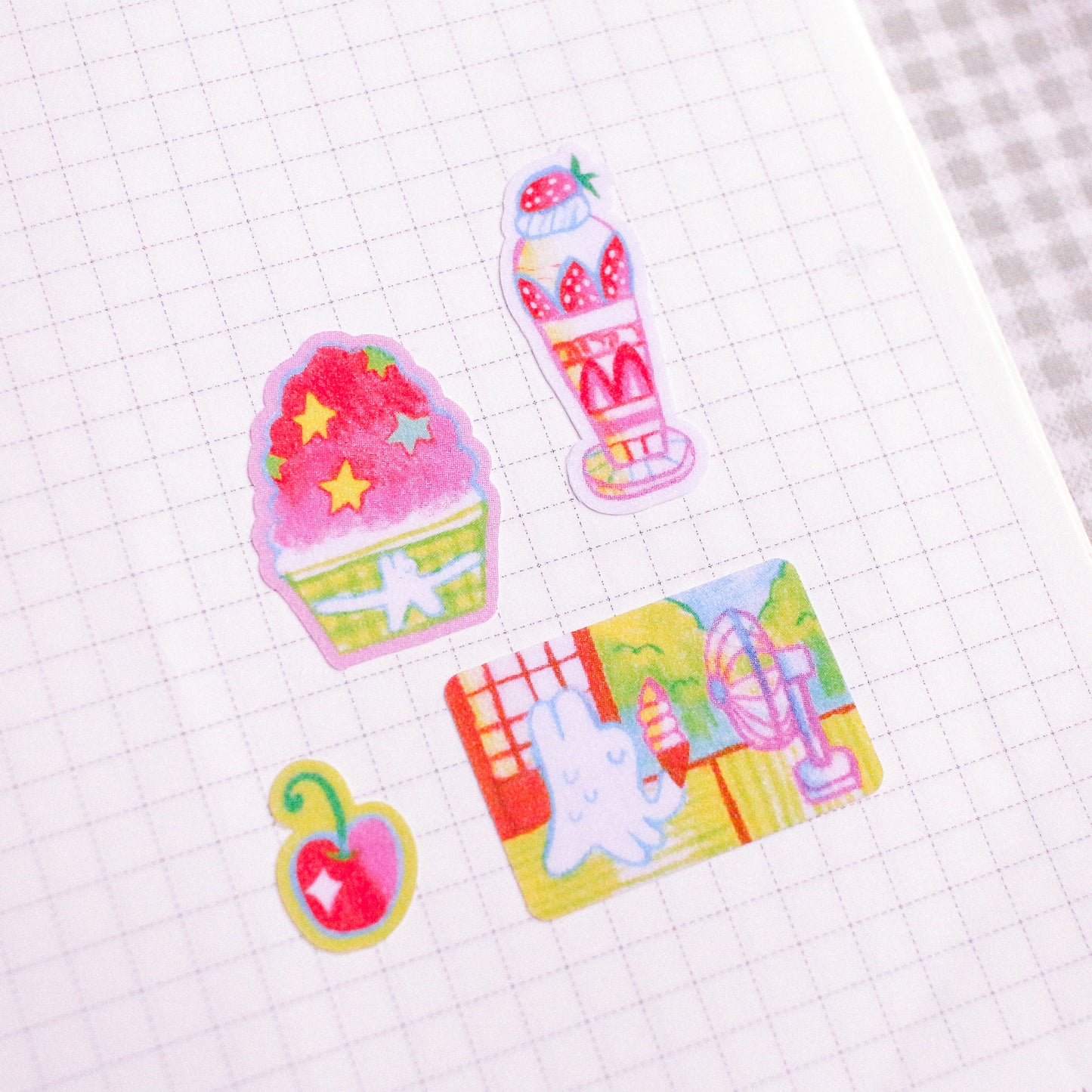 'Sunny Sweets' A6 Frosted Glitter Sticker Sheet