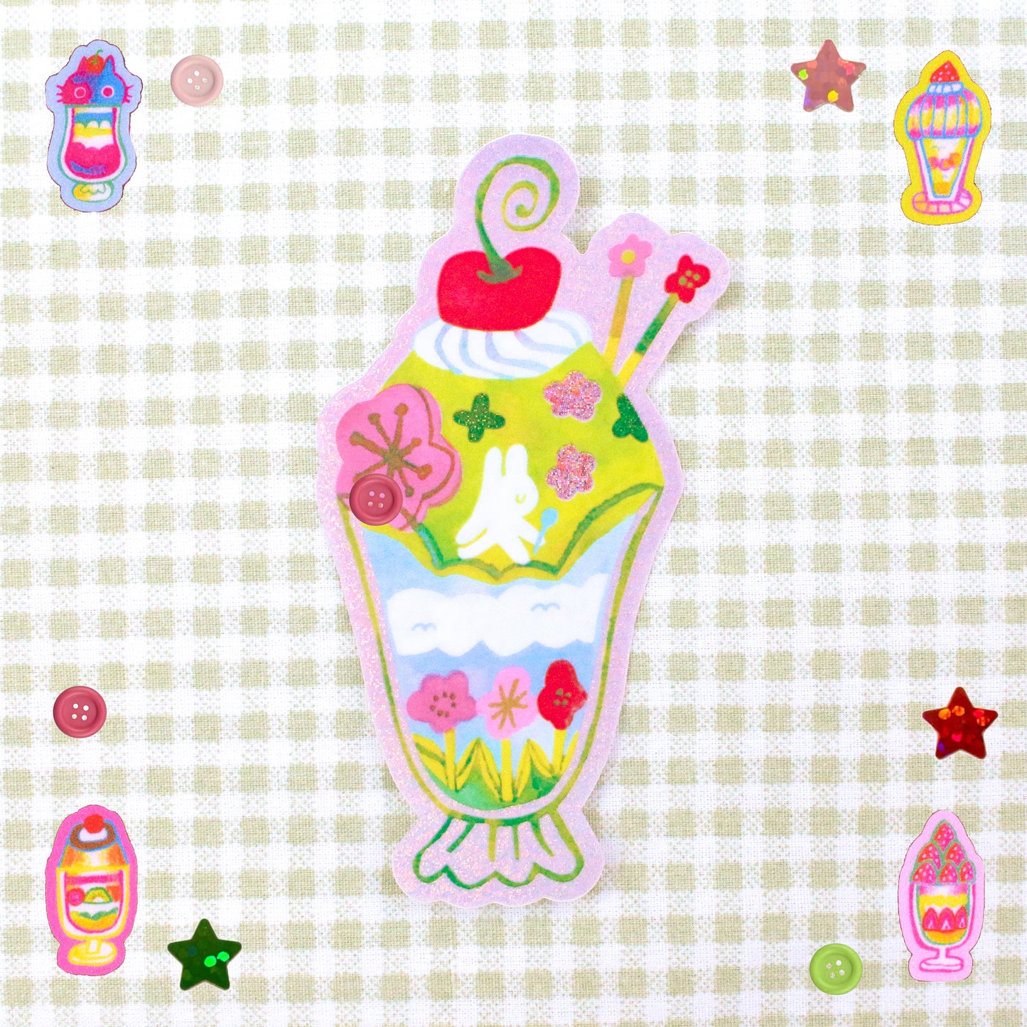 SET OF 4 ~ Odd Rabbits Cafe Vinyl Stickers