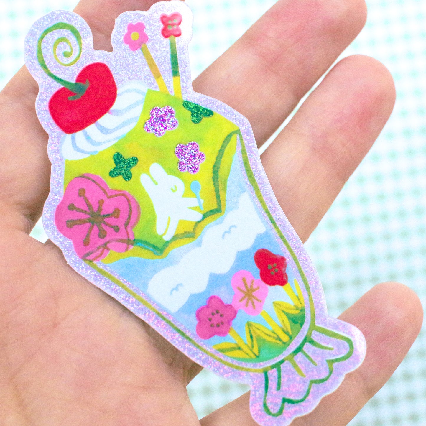 'Sunny Day Parfait' Glitter Vinyl Sticker