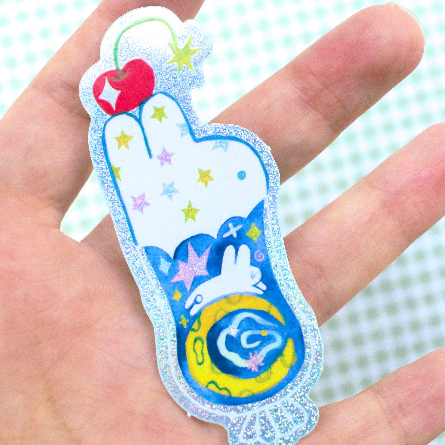 'Shooting Star Soda Float' Glitter Vinyl Sticker