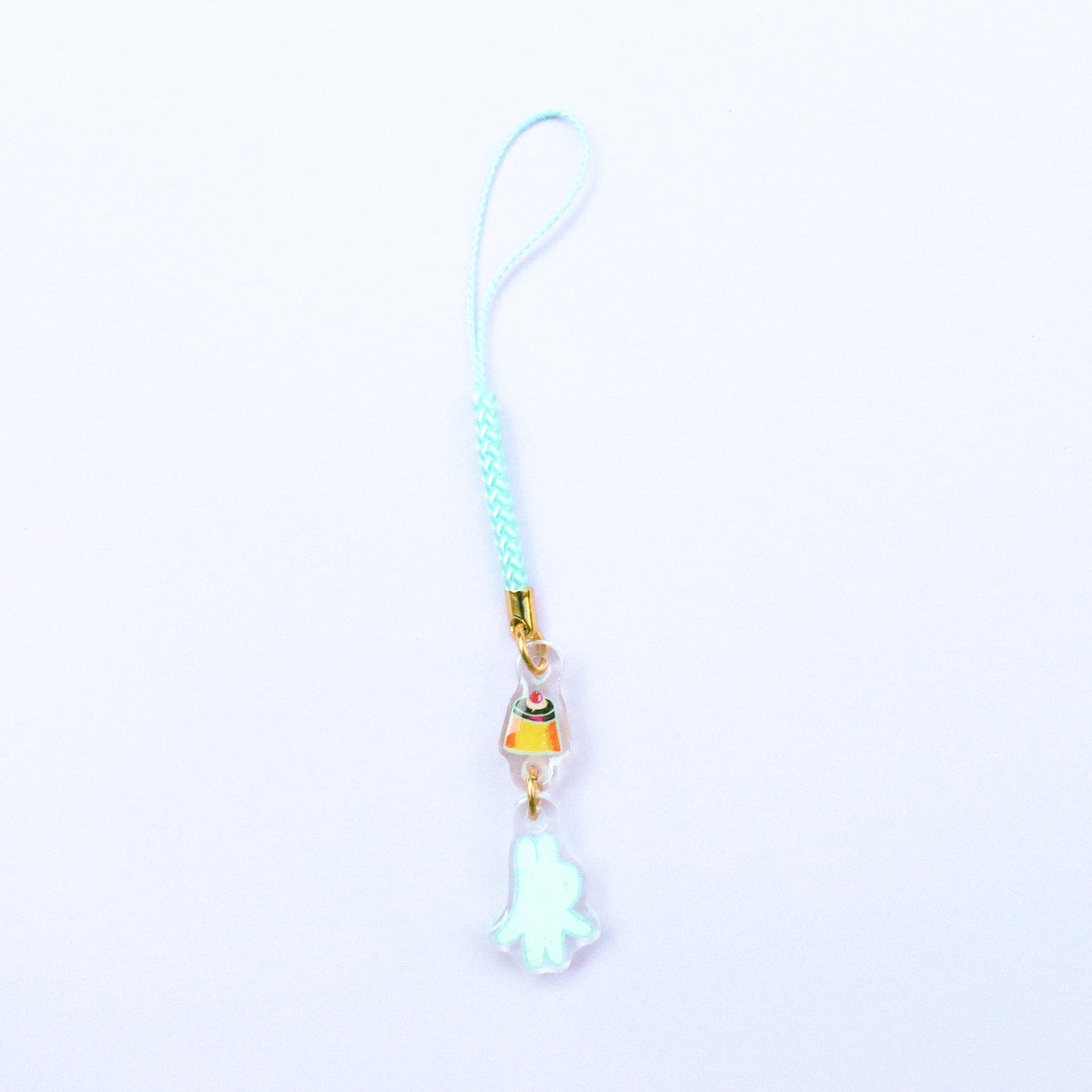 'Bunny & Flan' Glitter Acrylic Charm