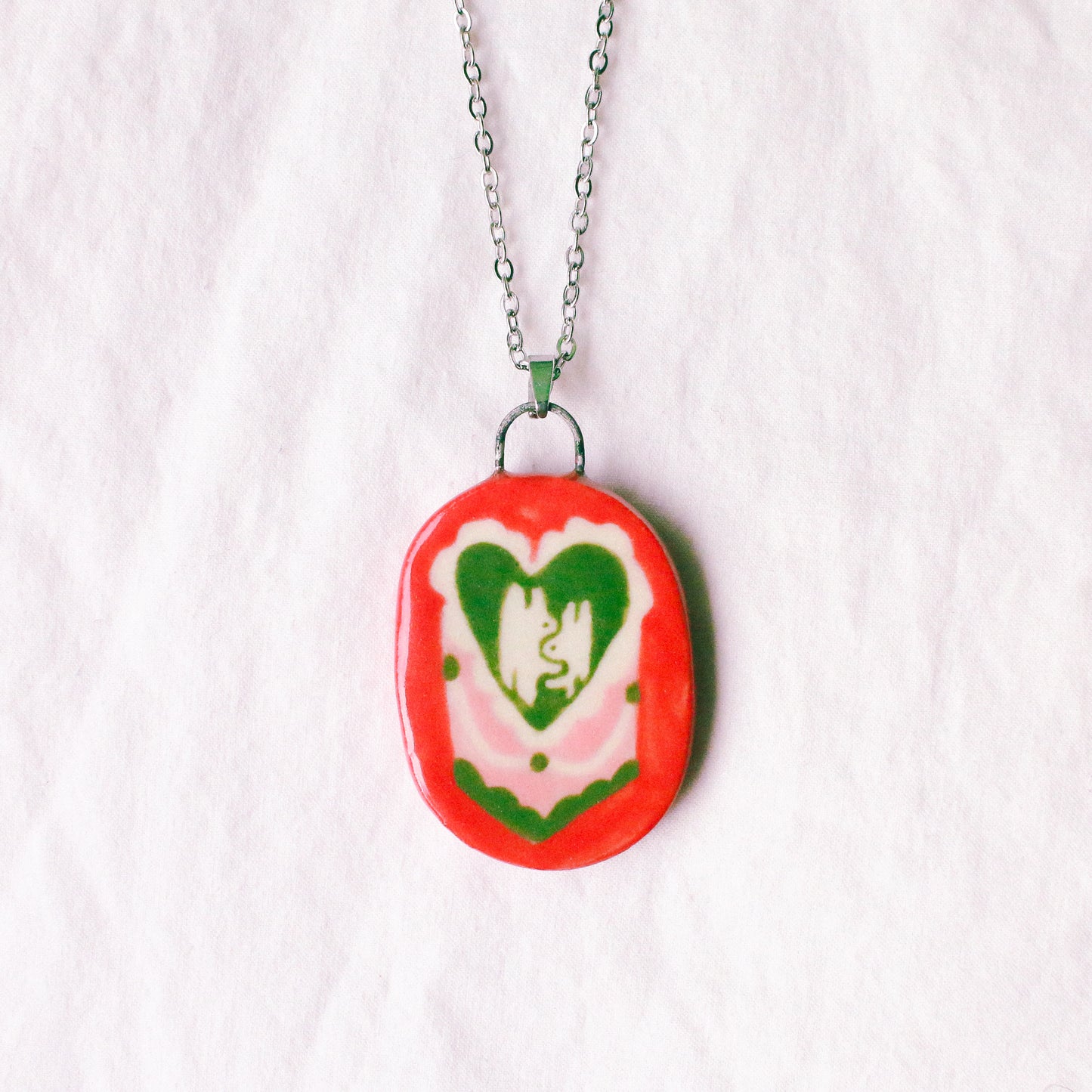 'Cake for You & Me' Handmade Ceramic Necklace