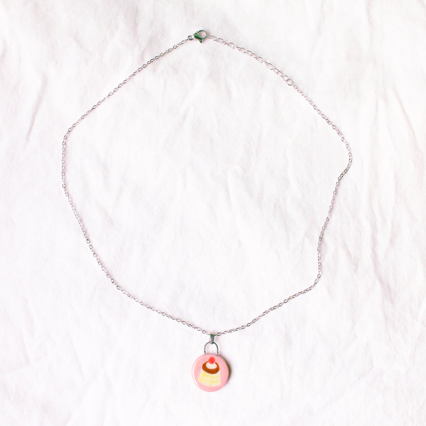 'Gingham Pudding' Handmade Ceramic Necklace