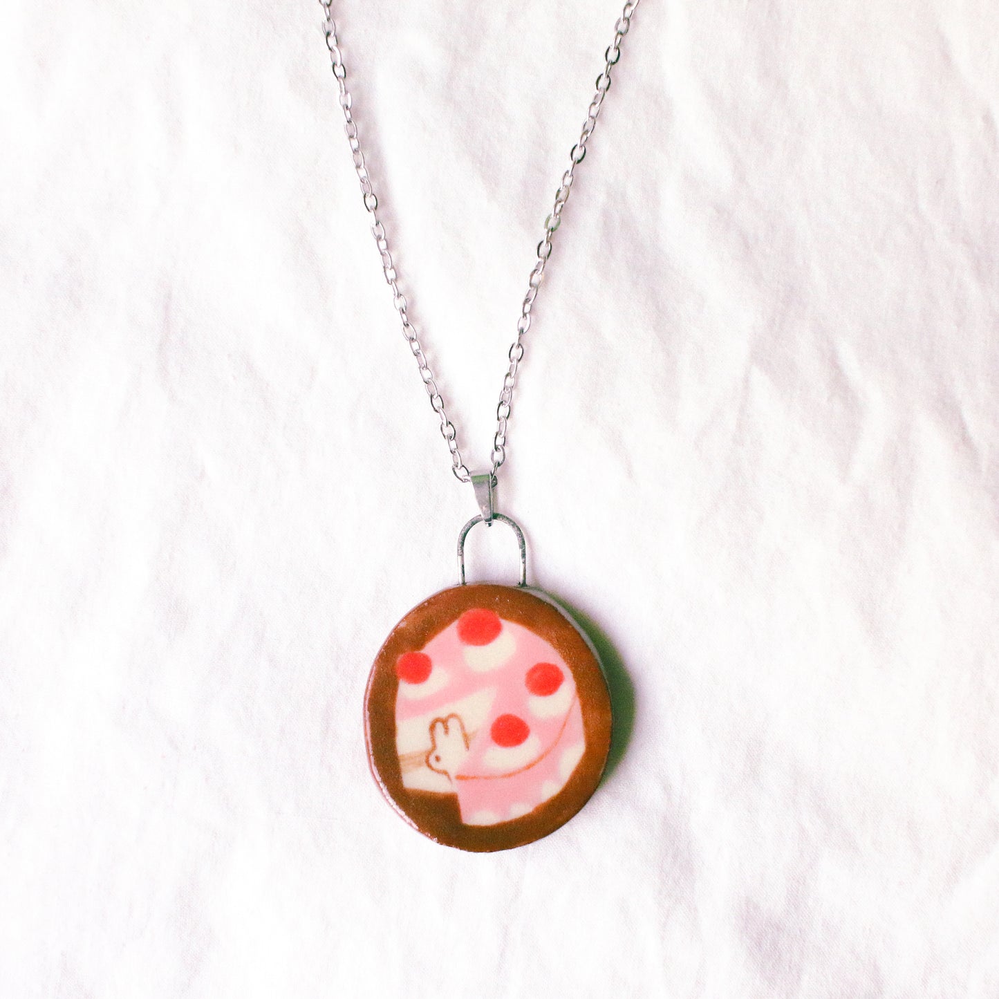 'Cherry Cake' Handmade Ceramic Necklace