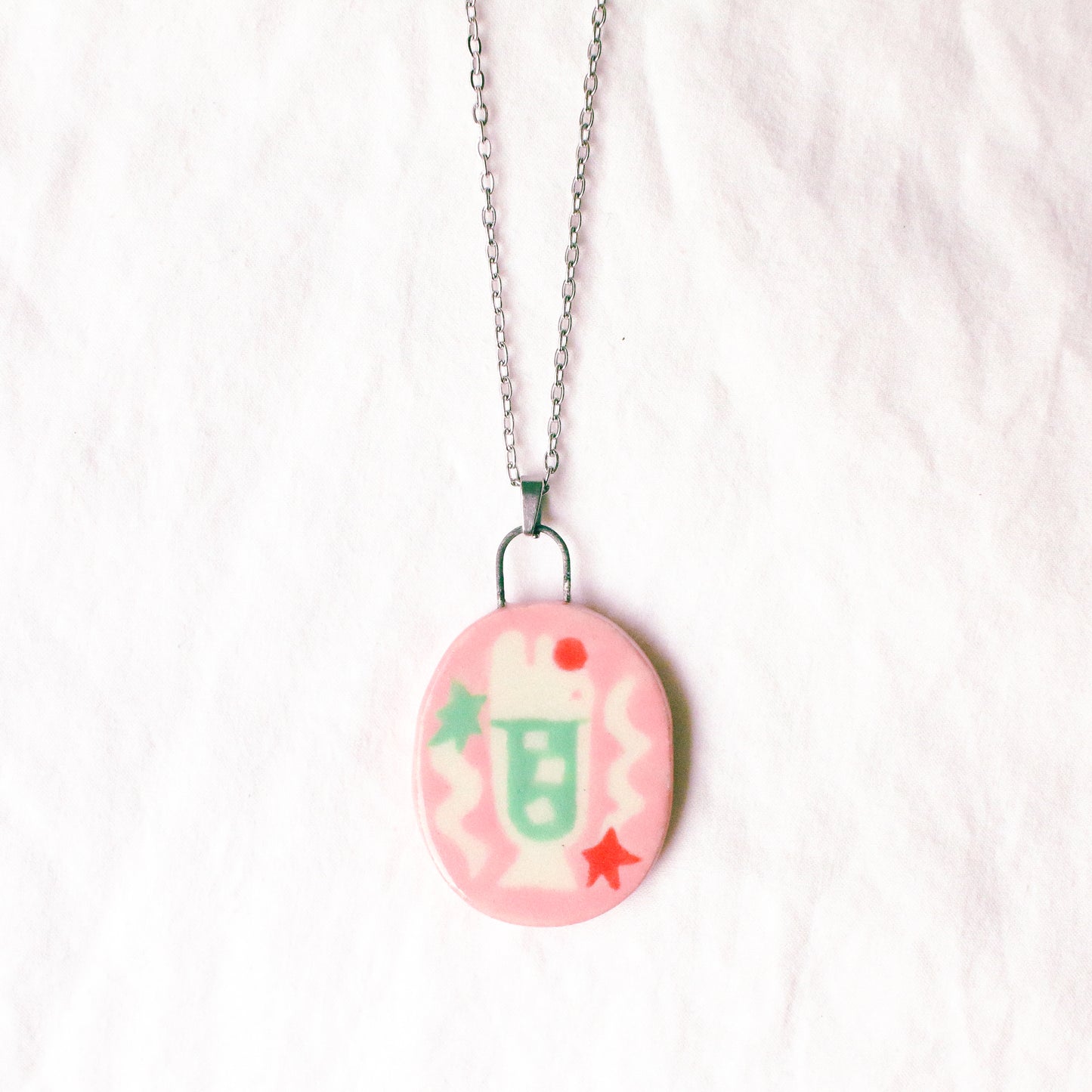 'Bunny Melon Soda' Handmade Ceramic Necklace (Copy)