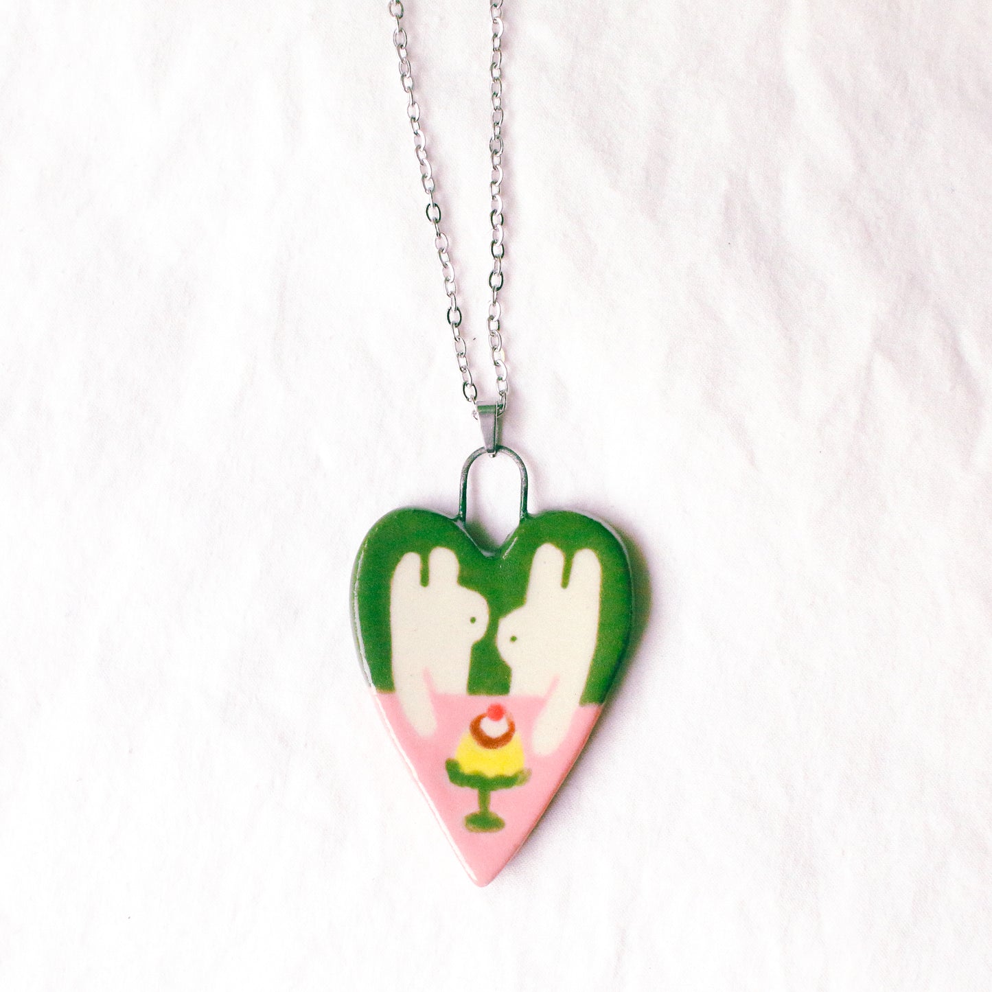 'Sharing a Pudding with You' Handmade Ceramic Necklace