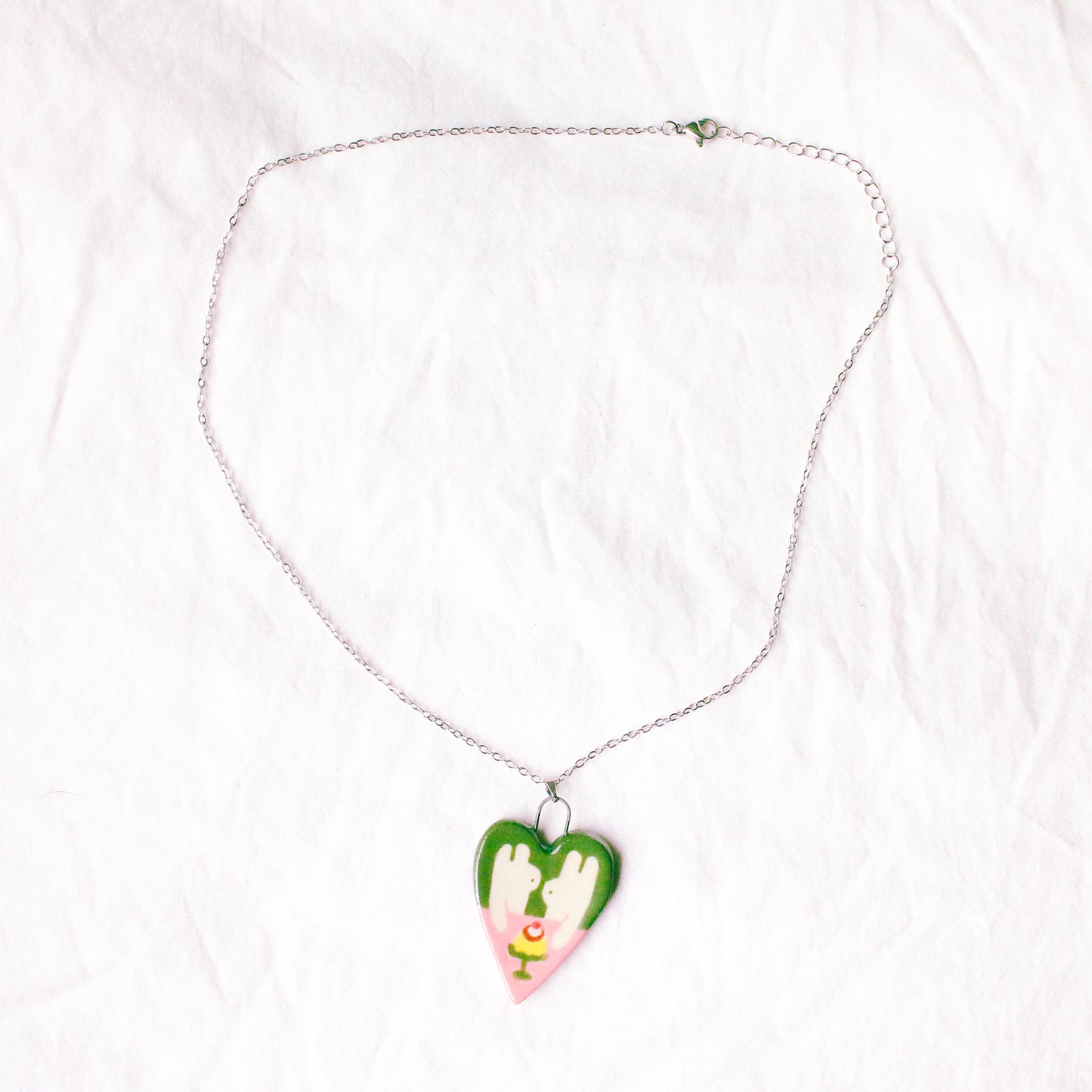 'Sharing a Pudding with You' Handmade Ceramic Necklace