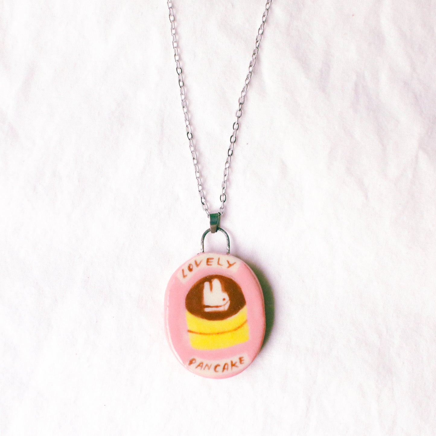 'Lovely Pancake' Handmade Ceramic Necklace