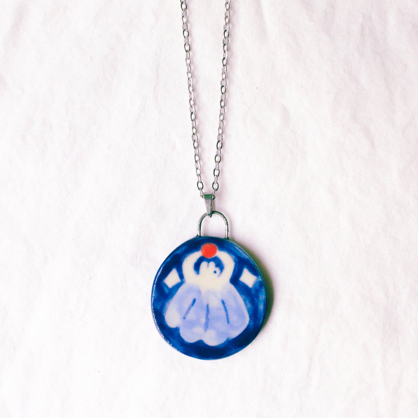 'Blue Jelly' Handmade Ceramic Necklace