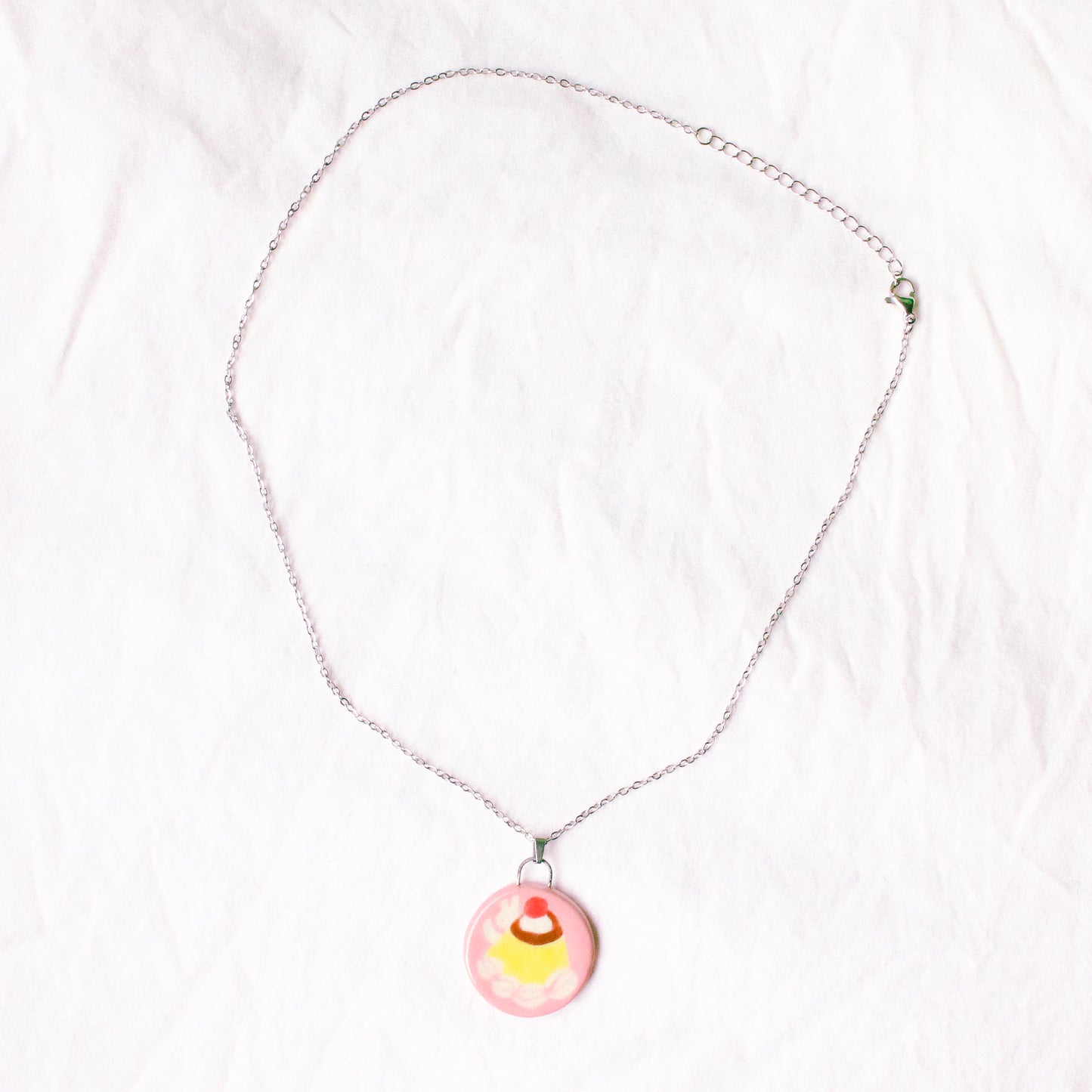'Pudding with Cream' Handmade Ceramic Necklace