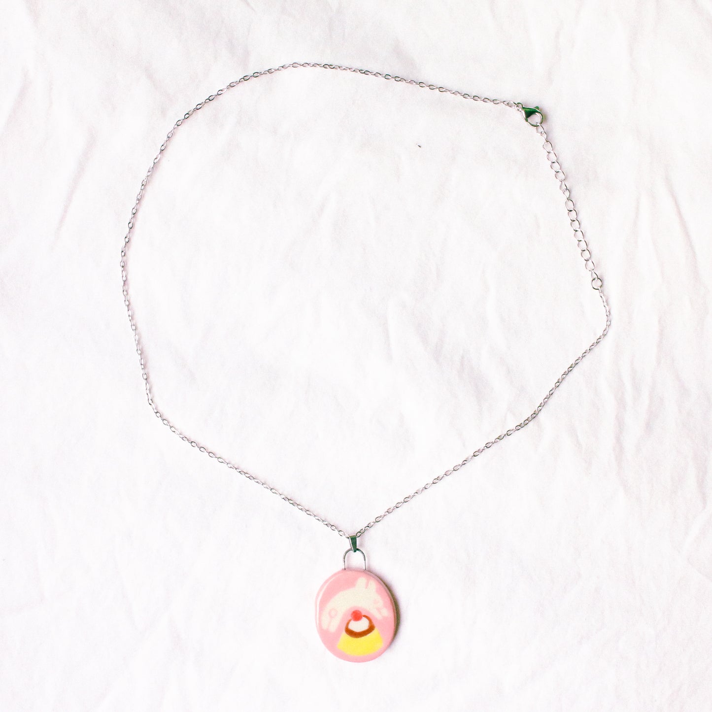 'Jumping over the Pudding' Handmade Ceramic Necklace