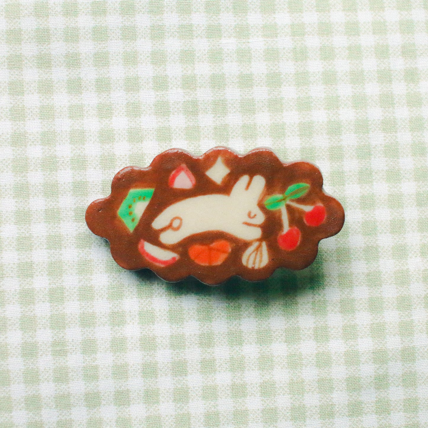 'Fruits a la Mode (ver 2.)' Handmade Ceramic Hair Clip