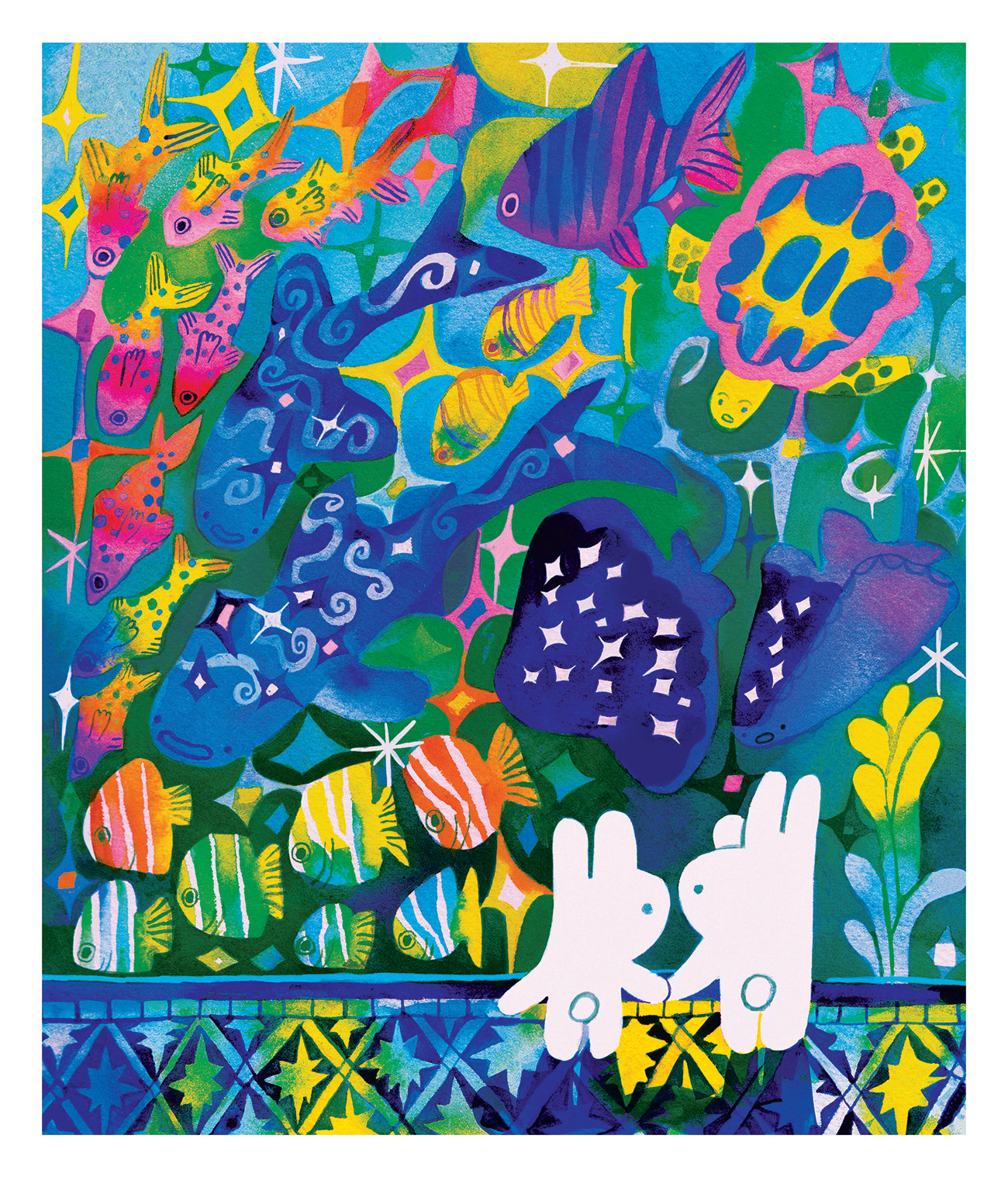 'Watching the Fishes with You' Art Print ~ 6x7