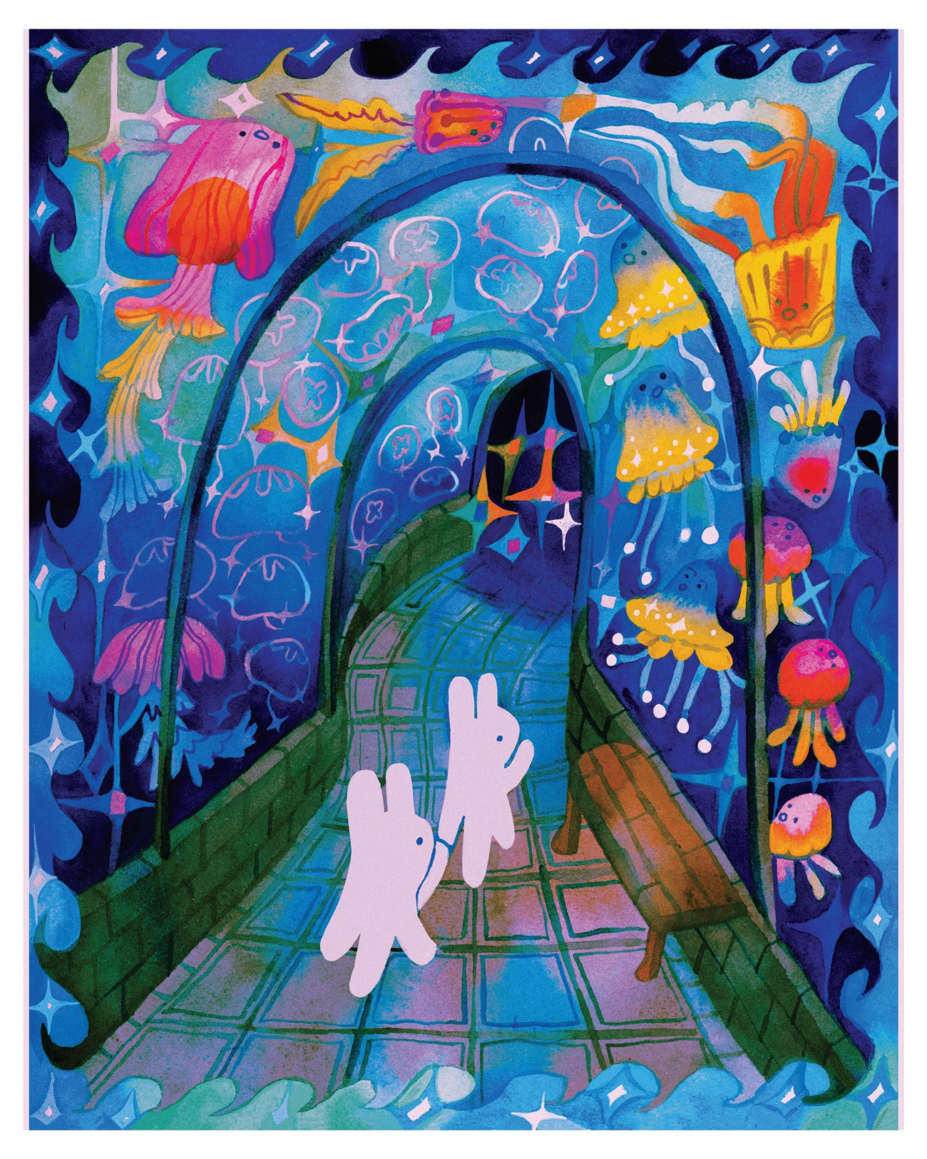 'Aquarium Date' Art Print ~ 8x10