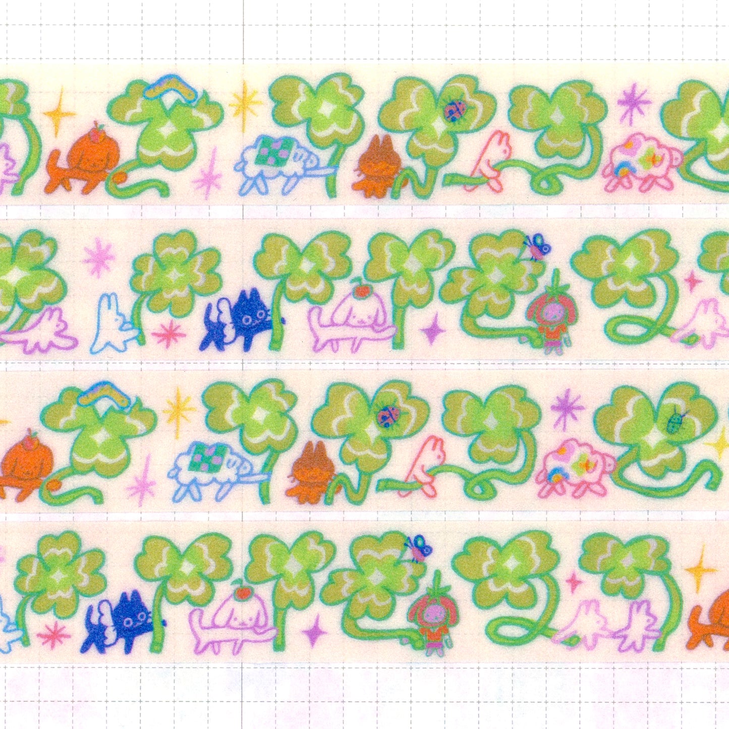 'Clover Parade' Glitter Washi Tape