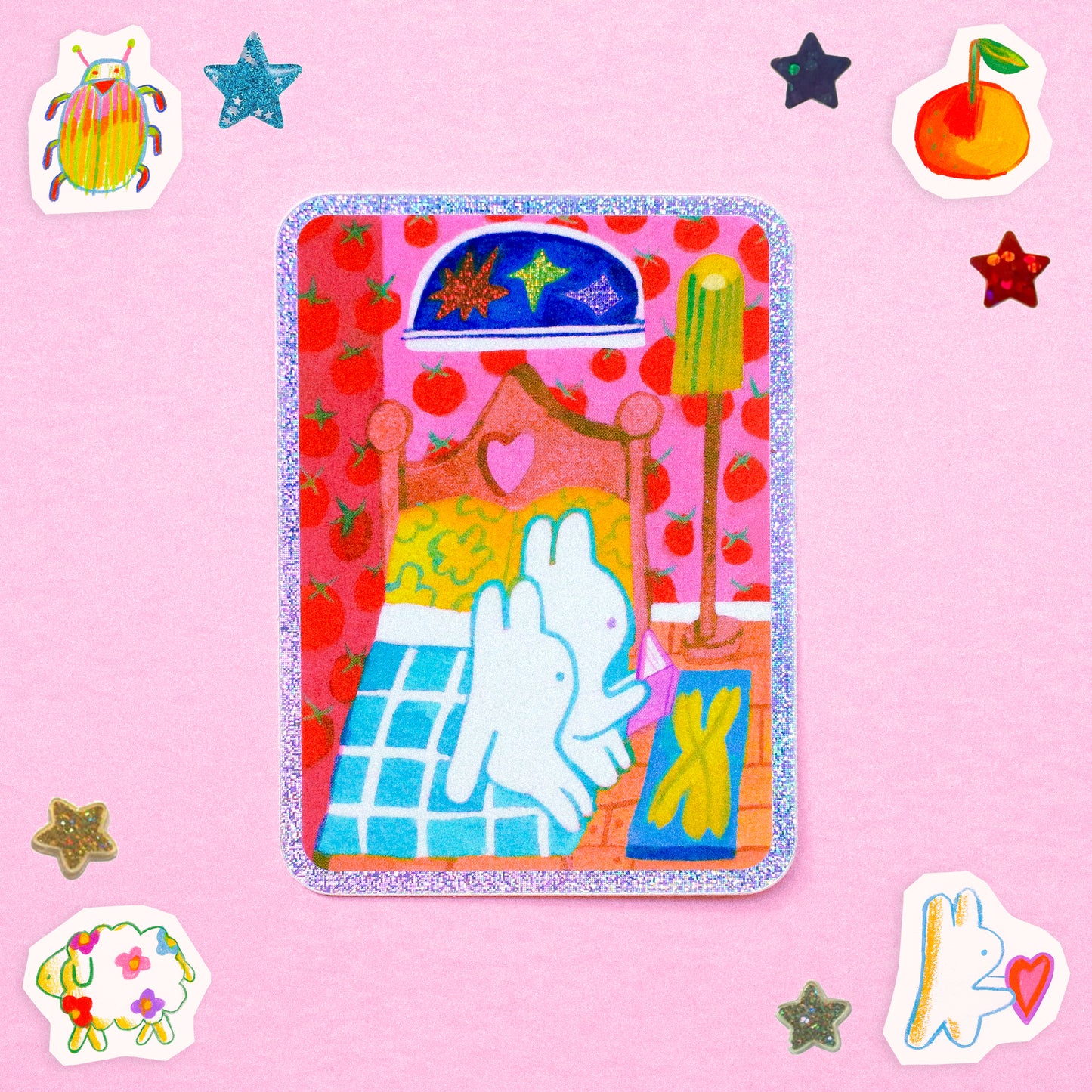 'Midnight Storytelling' Glitter Vinyl Sticker