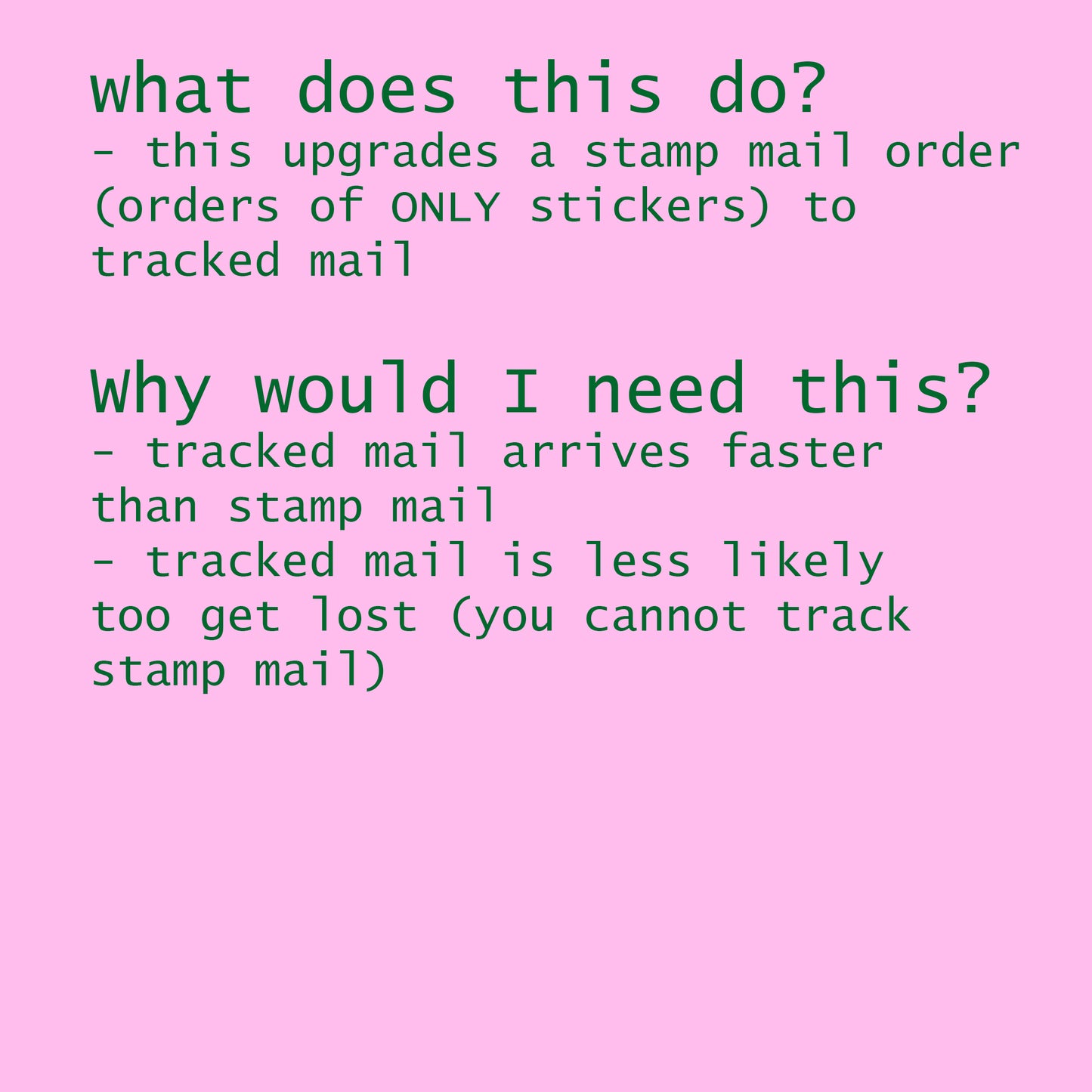 Tracked Mail Upgrade (For orders with ONLY stickers)