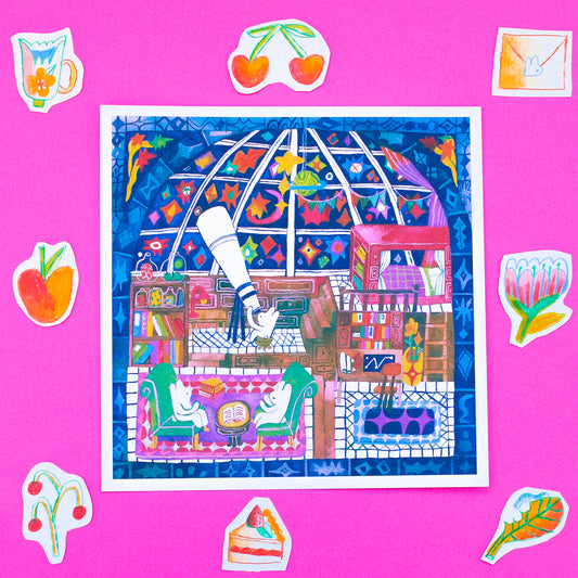 The Astronomer's Room' Art Print ~8x8
