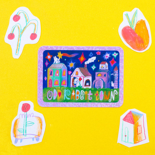 Odd Rabbit Town 'Odd Rabbit Town' ~ Glitter Vinyl Sticker